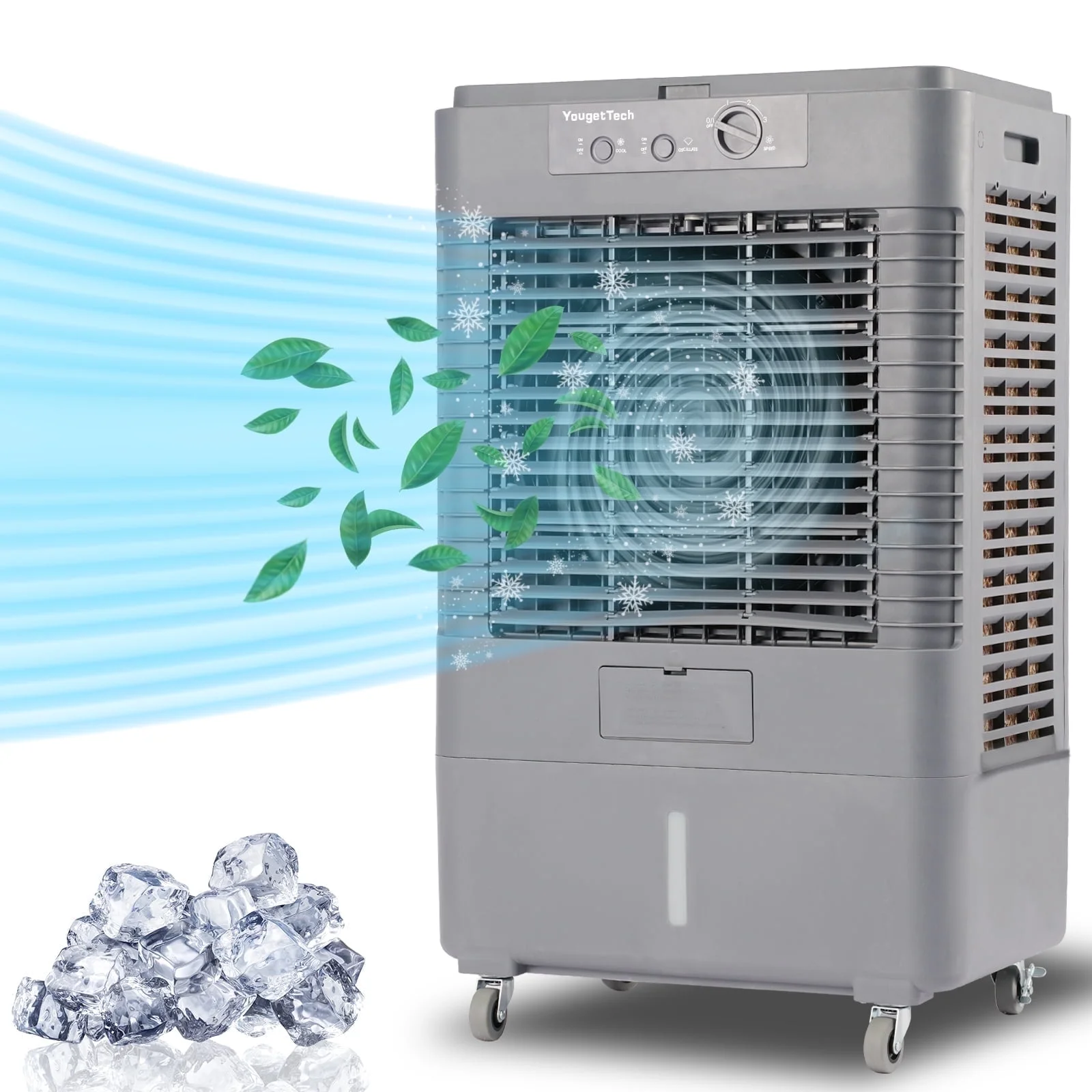 YougetTech 37'' Portable 3000CFM Evaporative Air Cooler