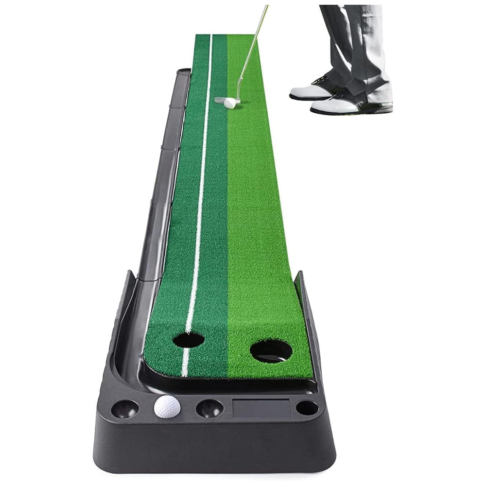 axGear Indoor Golf Putting Green Golf Training Putting Mat Tracks With Auto Ball Return