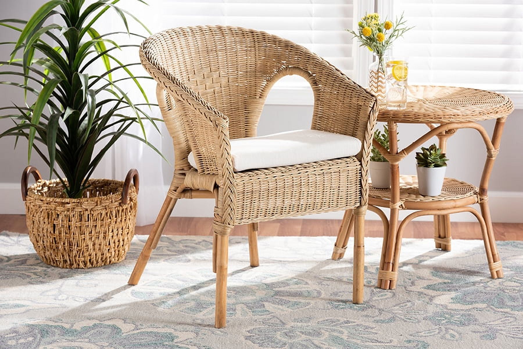 bali & pari Abbey Rattan BOHO Dining Chair, Natural Brown