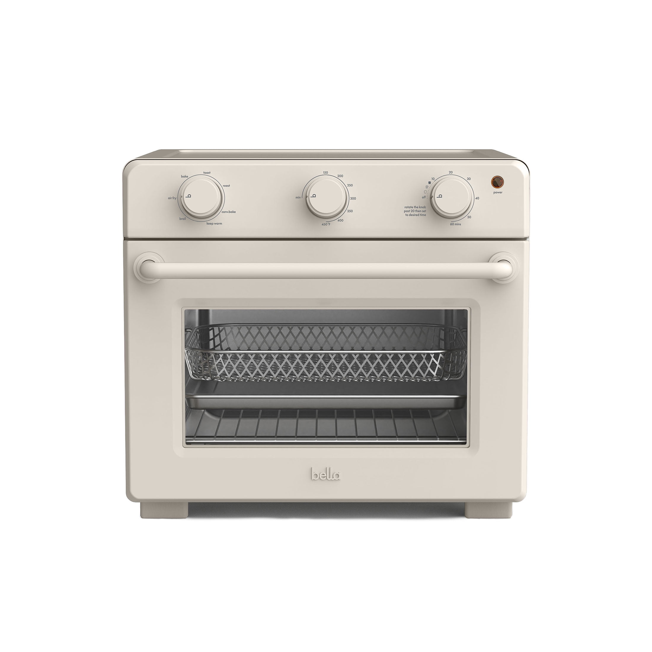 bella 6-Slice Air Fry Toaster Oven with 7 Preset Cooking Options and EverGood™ Nonstick Coated Trays, Oatmilk