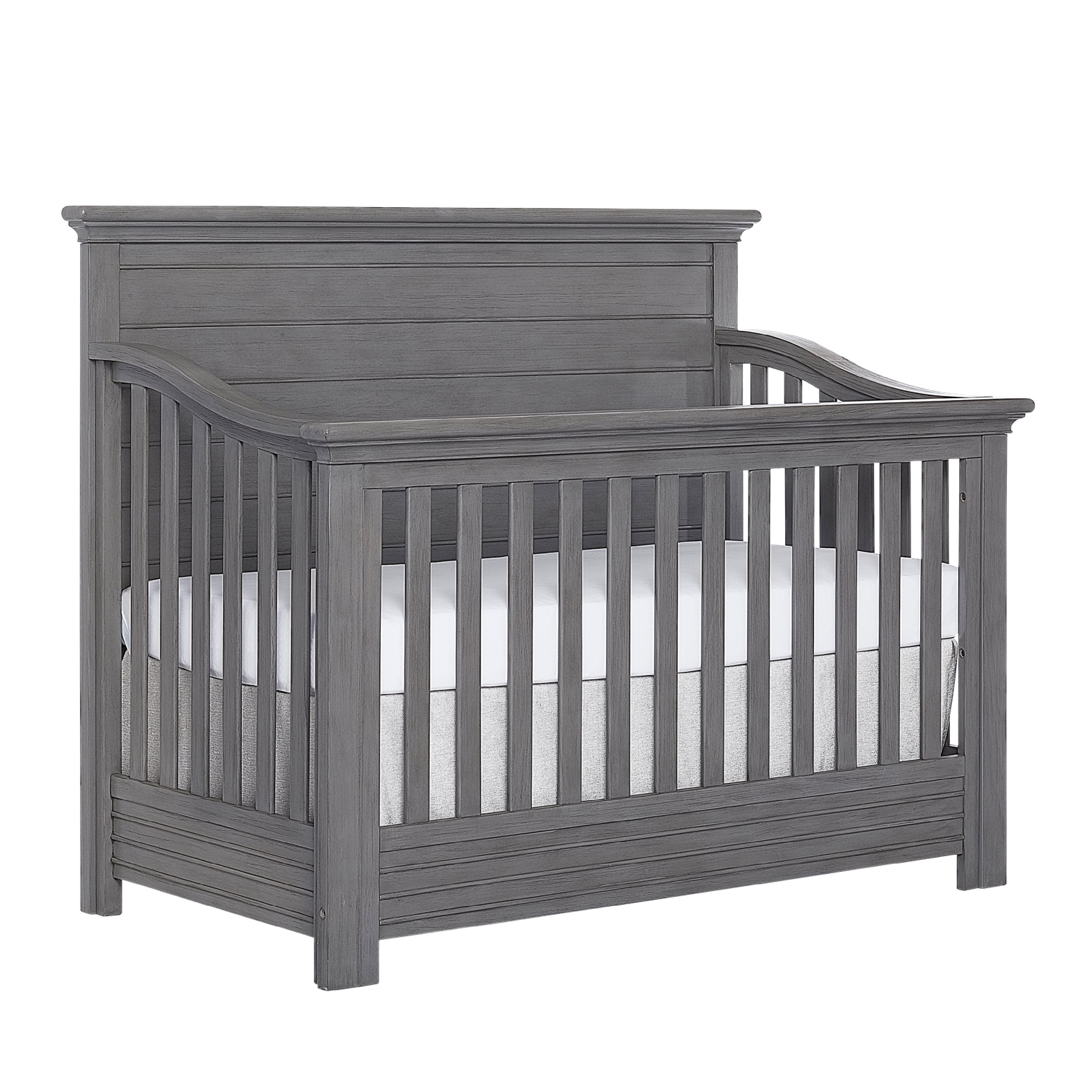 evolur Waverly 5-in-1 Full Panel Convertible Crib, Rustic Grey