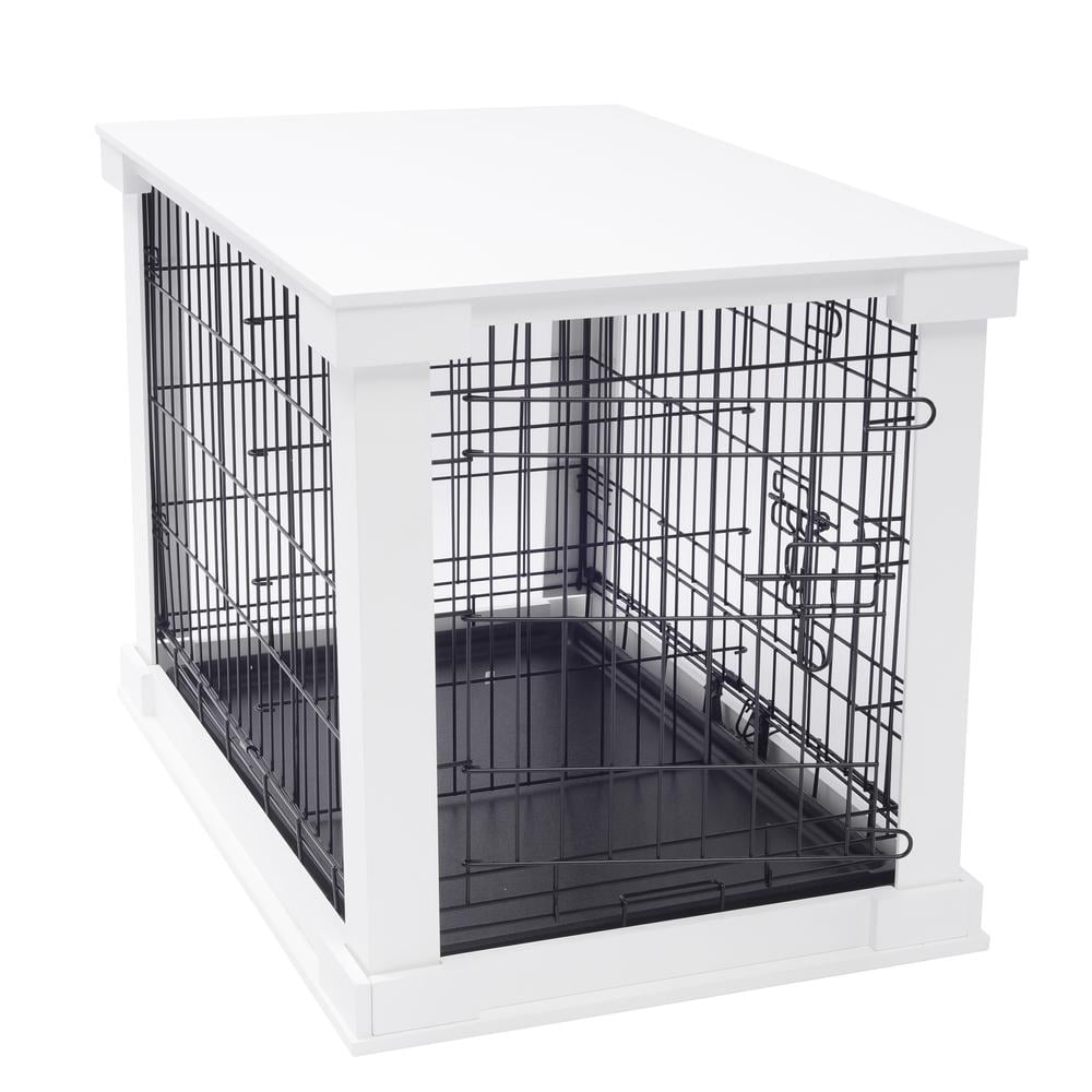 Merry Products Dog Cage with Cover, White, Small, 20.71"L x 27.20"W x 22.09"H