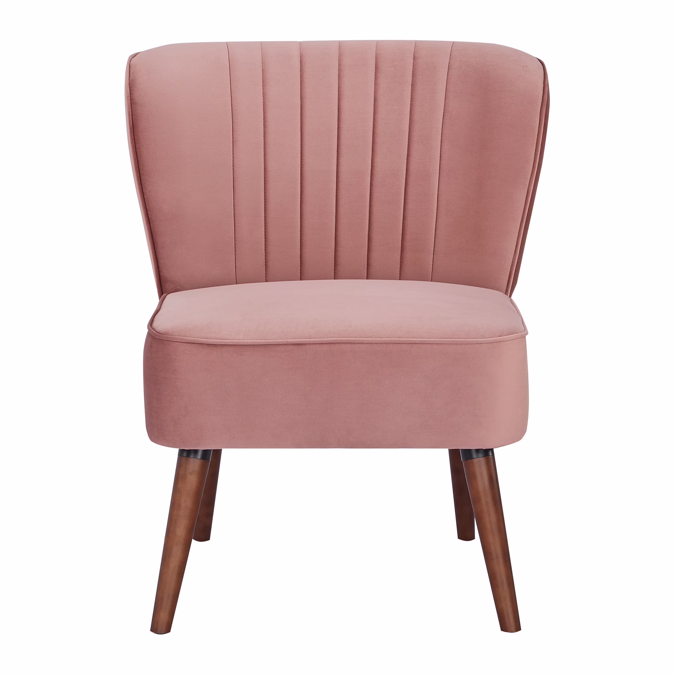 A&D Home Laguna Velvet Armless Slipper Chair, Blush