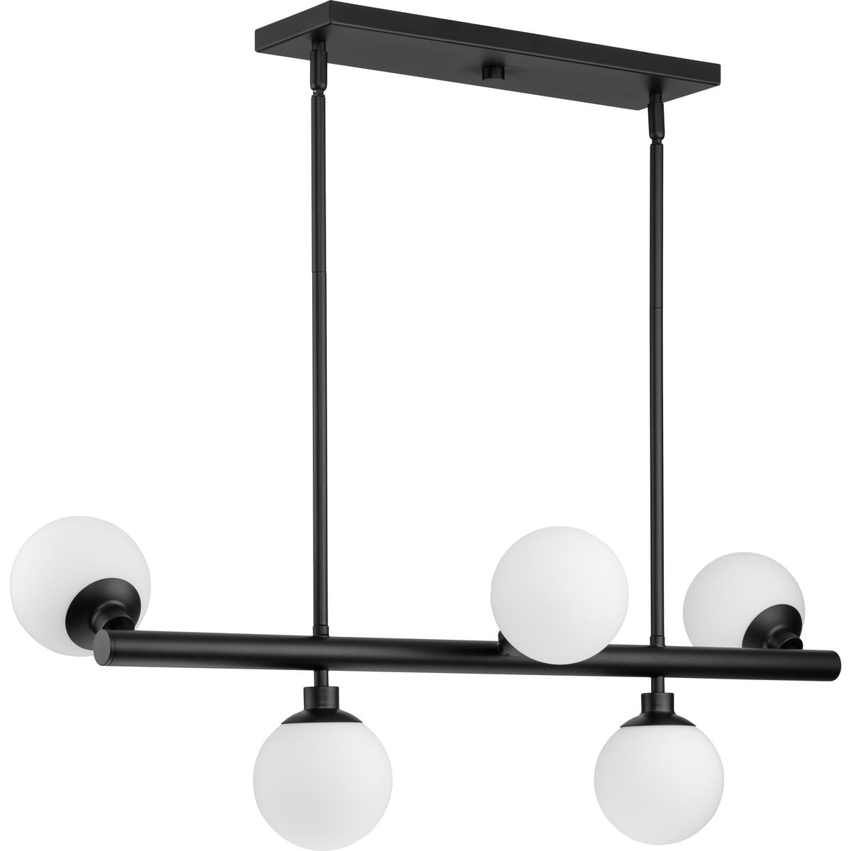 Avec 34 in .5-Light Matte Black Contemporary Linear Chandelier