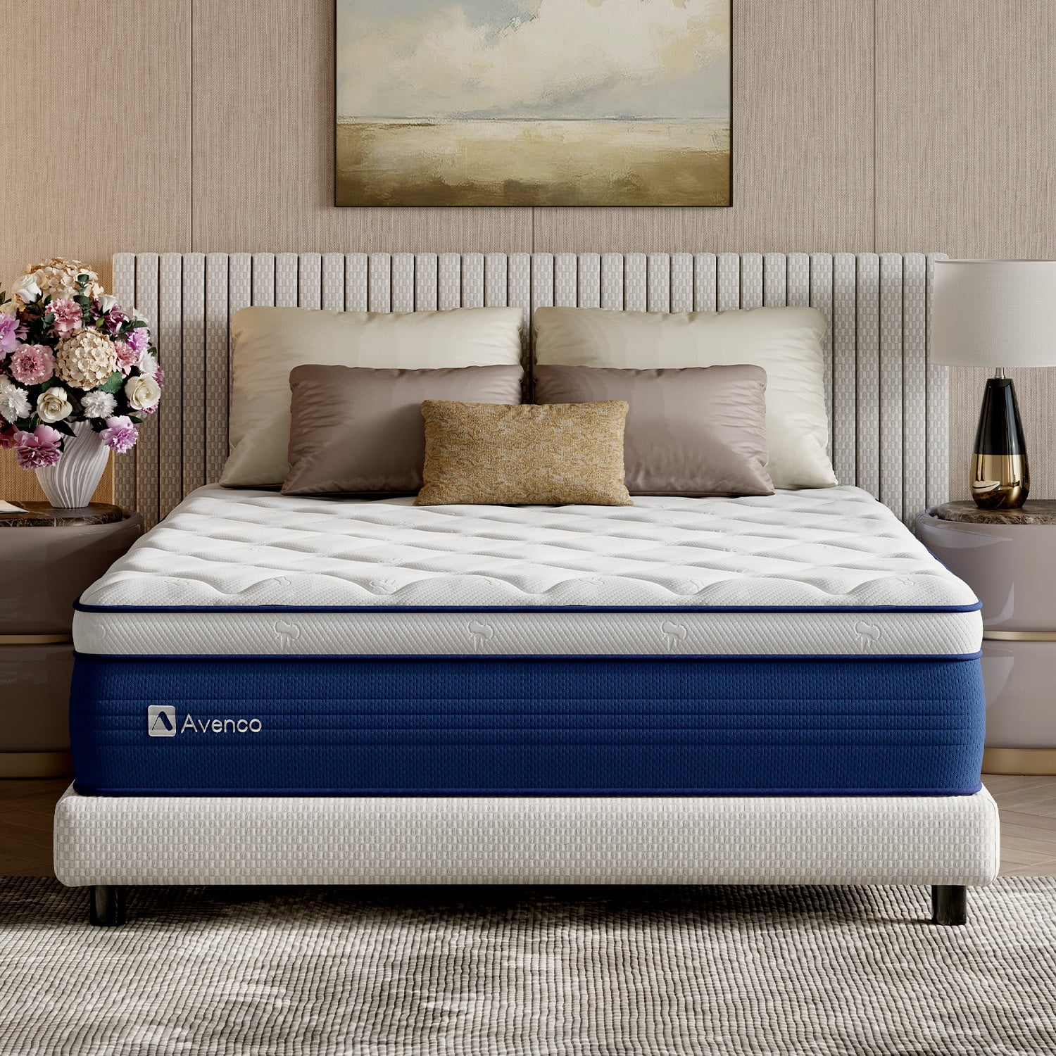 Avenco Airsea 12" Queen Size Medium Firm Support Hybrid Mattress, Motion Isolation&Preesure Relif, CertiPUR-US