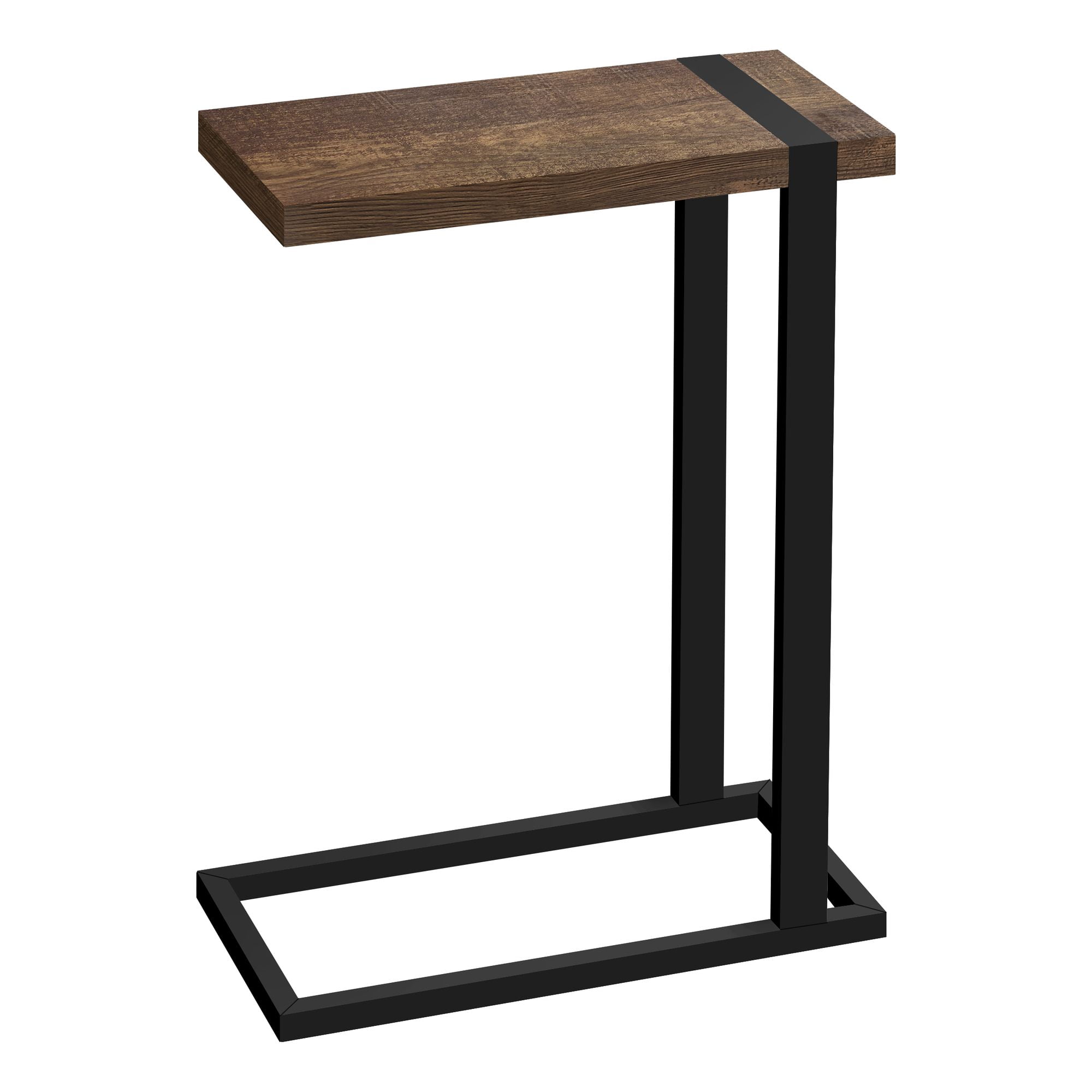 Contemporary Home Living 25" Brown and Black Farmhouse C Shaped Accent Table
