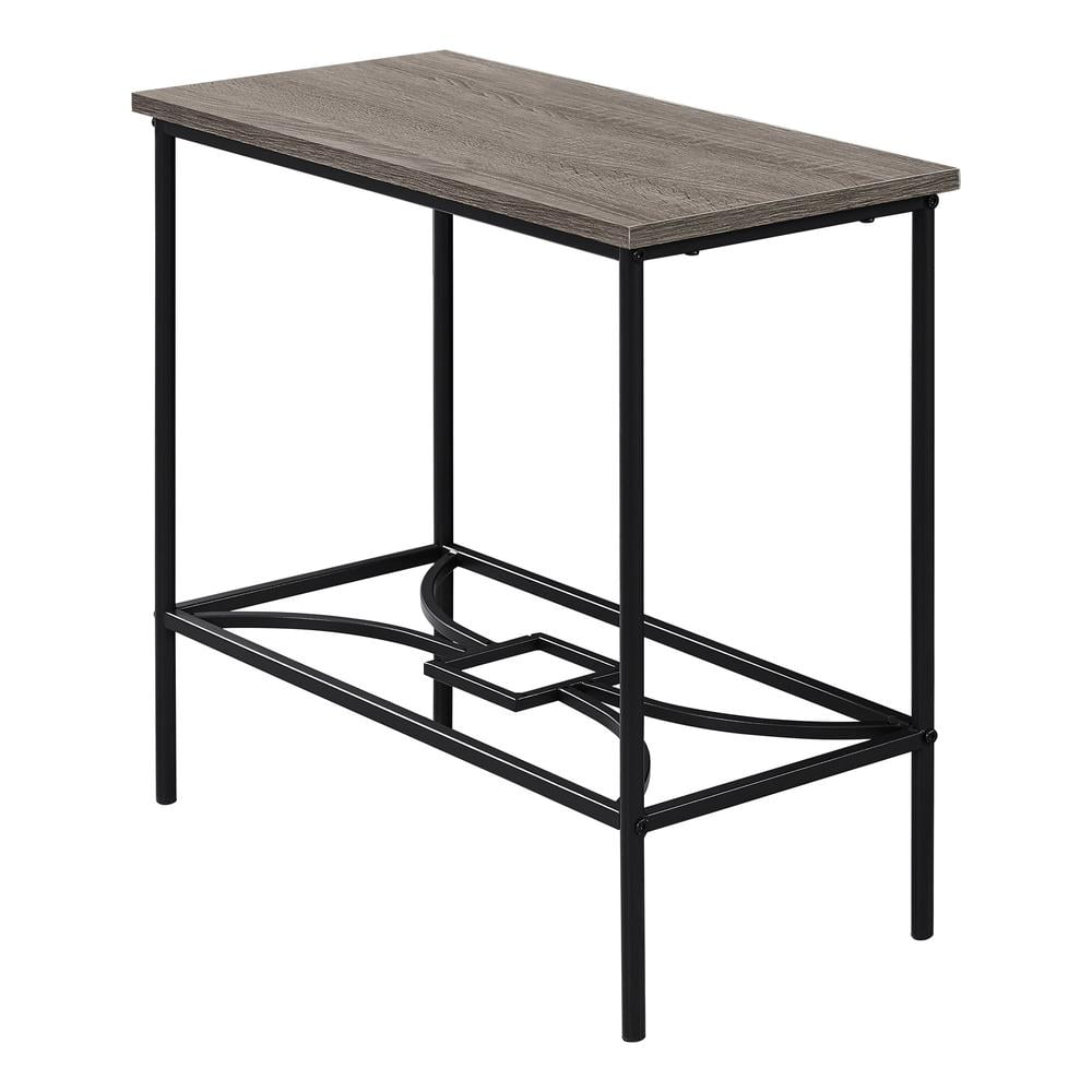 Accent Table Side End Narrow Small 2 Tier Bedroom Metal Brown