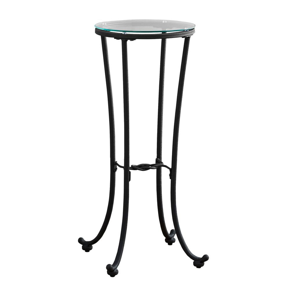 Accent Table Side End Plant Stand Round Living Room Bedroom Metal Black
