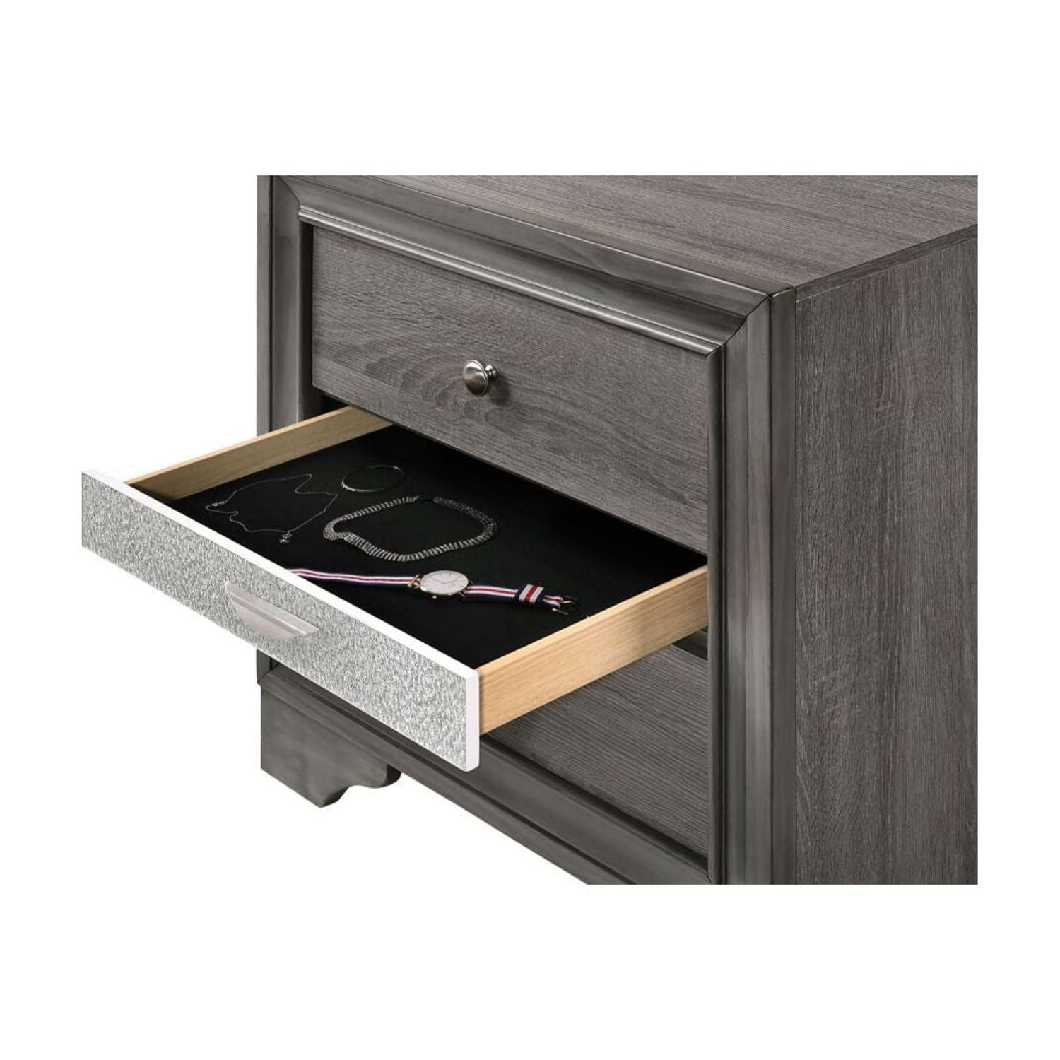 Acme Naima Nightstand, Gray (1Pc/1Ctn)
