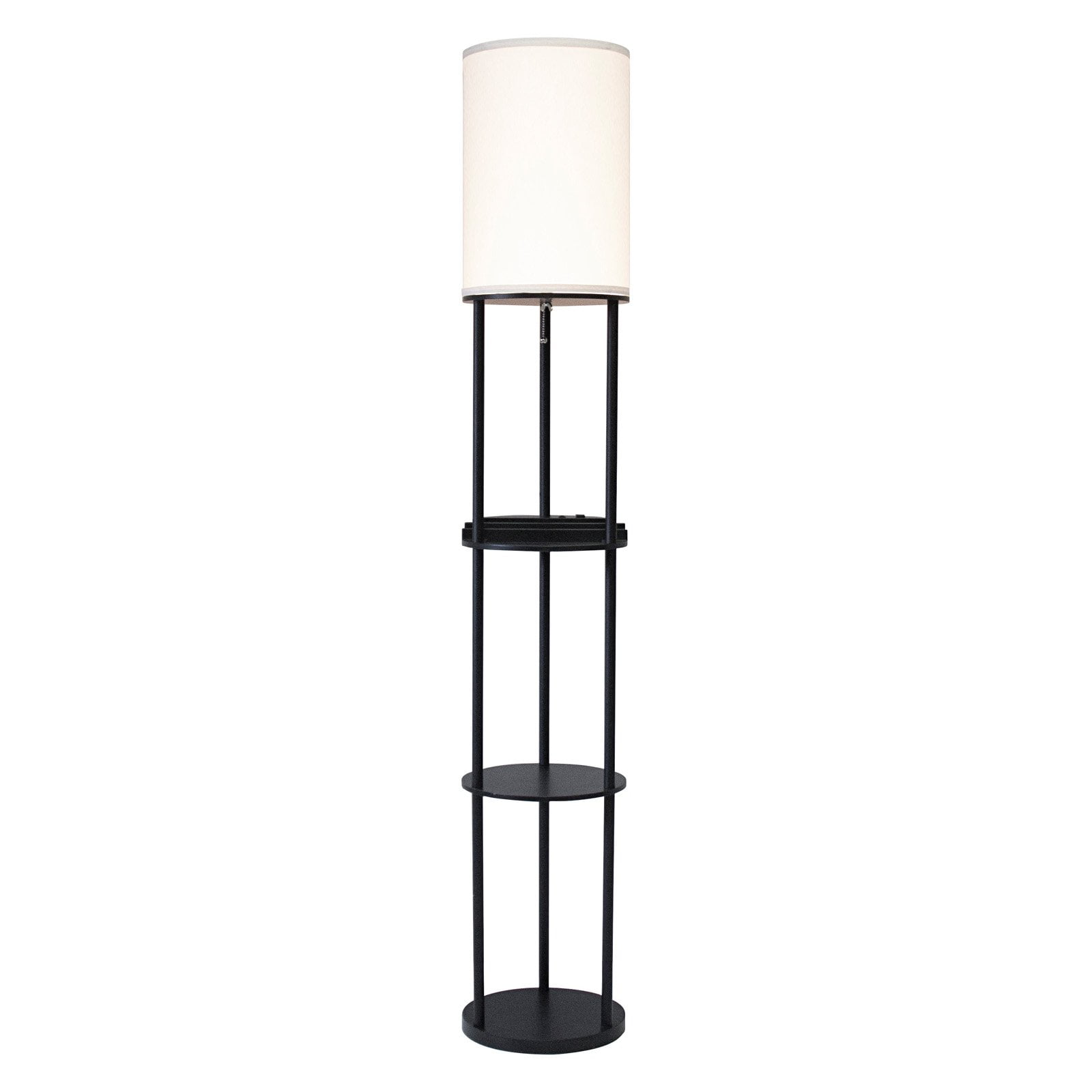 Adesso Charging Station Shelf Floor Lamp
