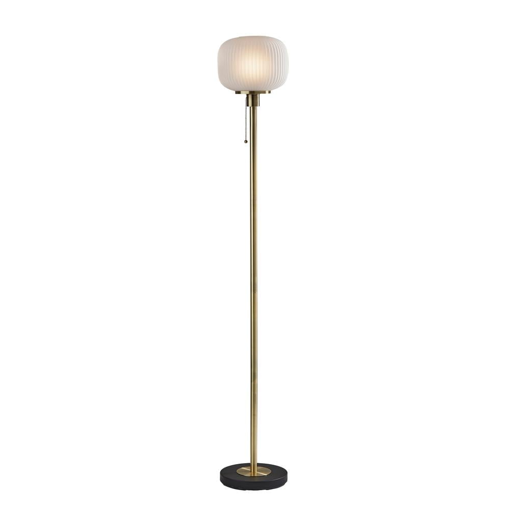 Adesso Hazel Floor Lamp, Antique Brass