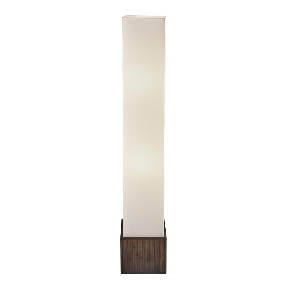 Adesso Sebu Floor Lantern, Teak brown finish bamboo