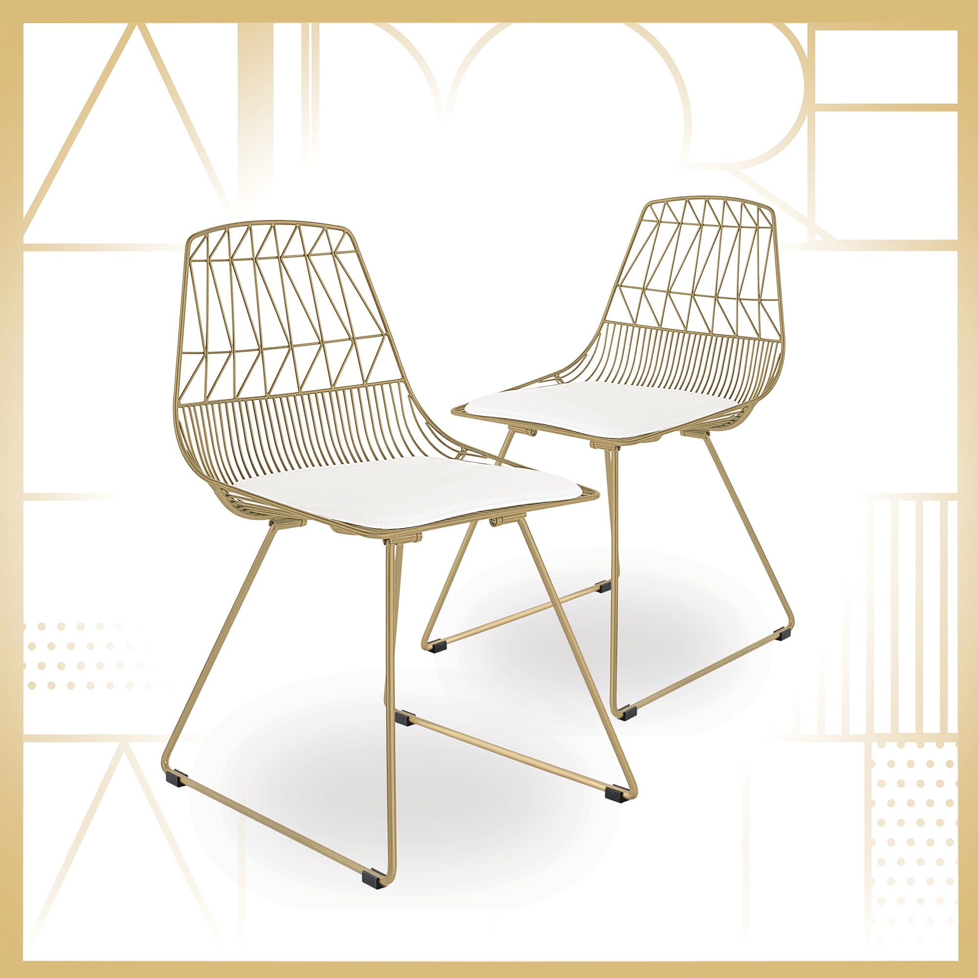 Adore Decor Vivi Dining Chair Set of 2 Gold