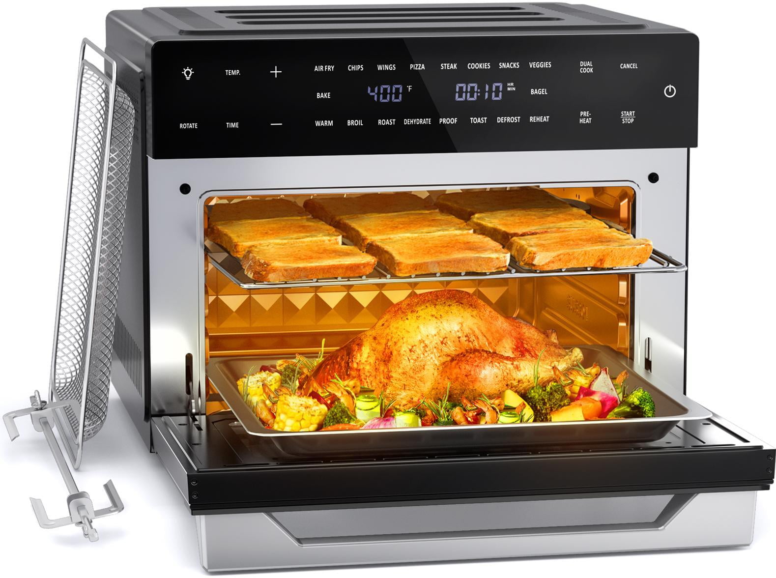 Aeitto 32-Qt Air Fryer Toaster Oven, 19-in-1 Convection Countertop Oven with Rotisserie & Dehydrator, 6 Accessories