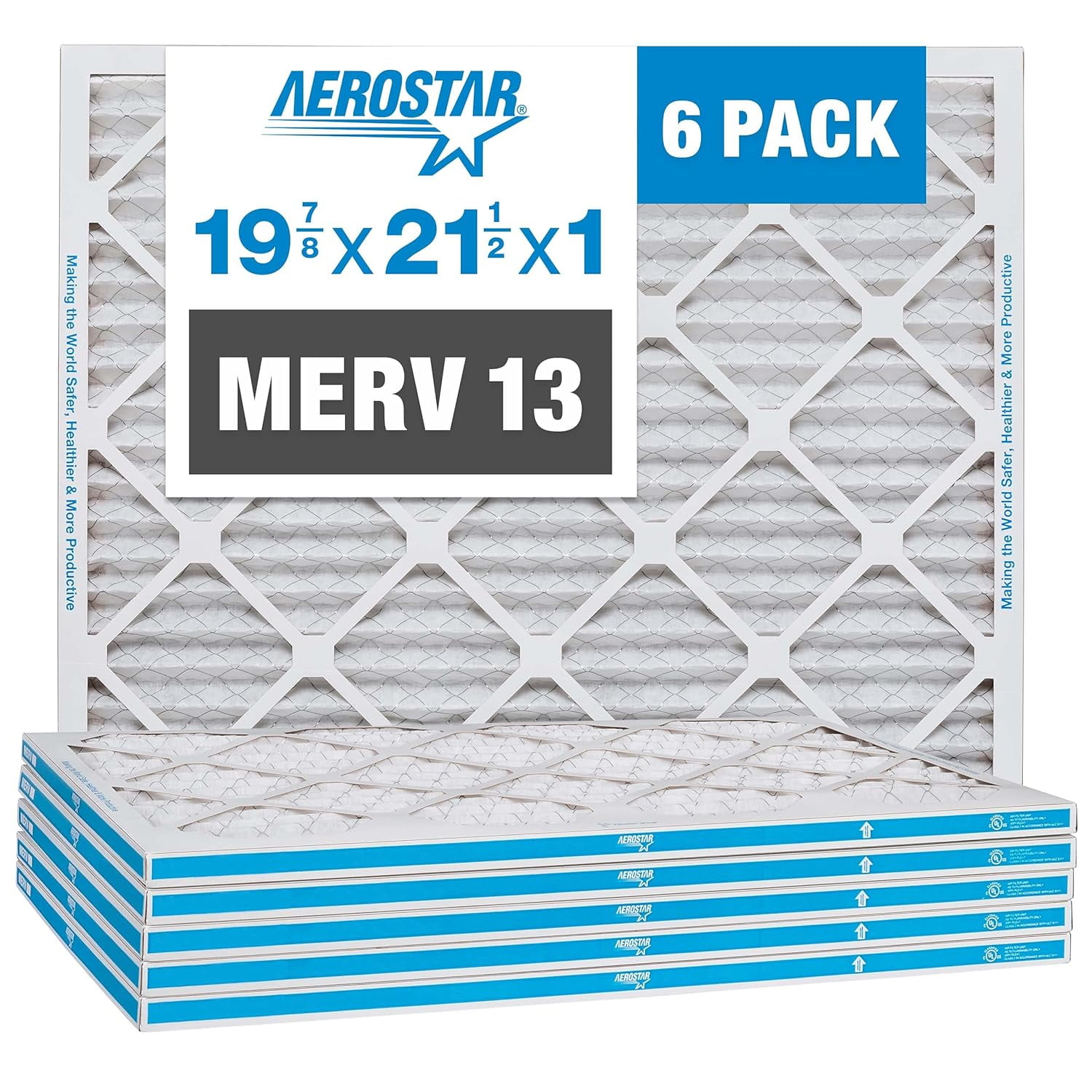 19 7/8 x 21 1/2 x 1 Carrier Replacement Filter by Aerostar - MERV 13, Box of 6