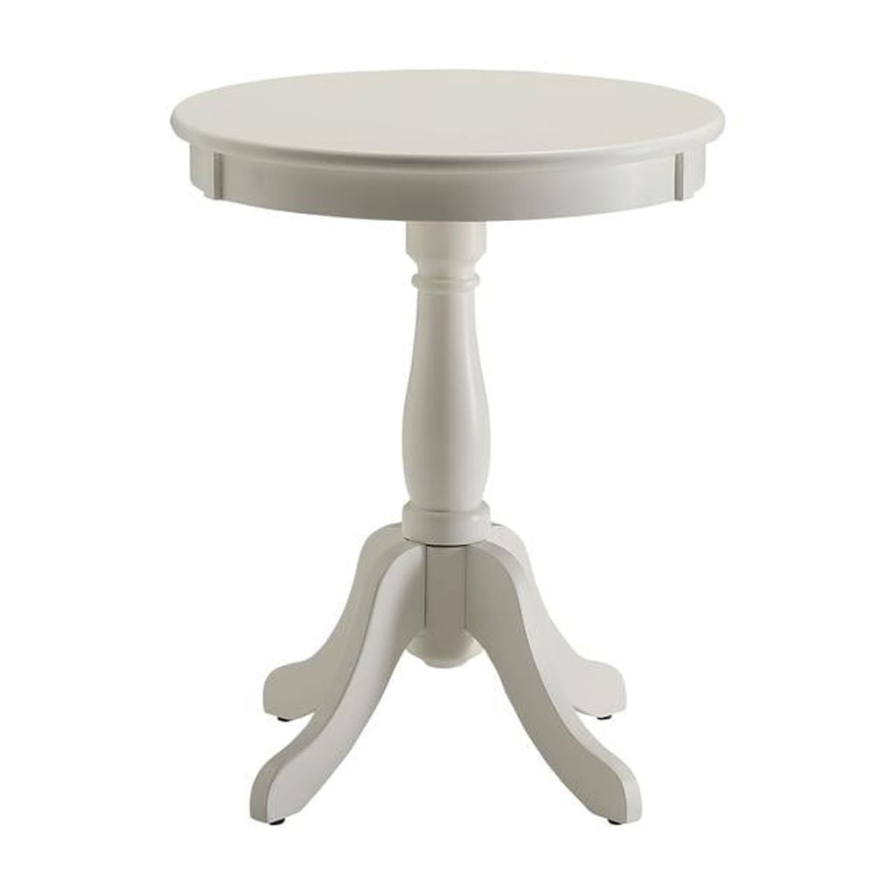 ACME Alger Round Wooden End Table in White