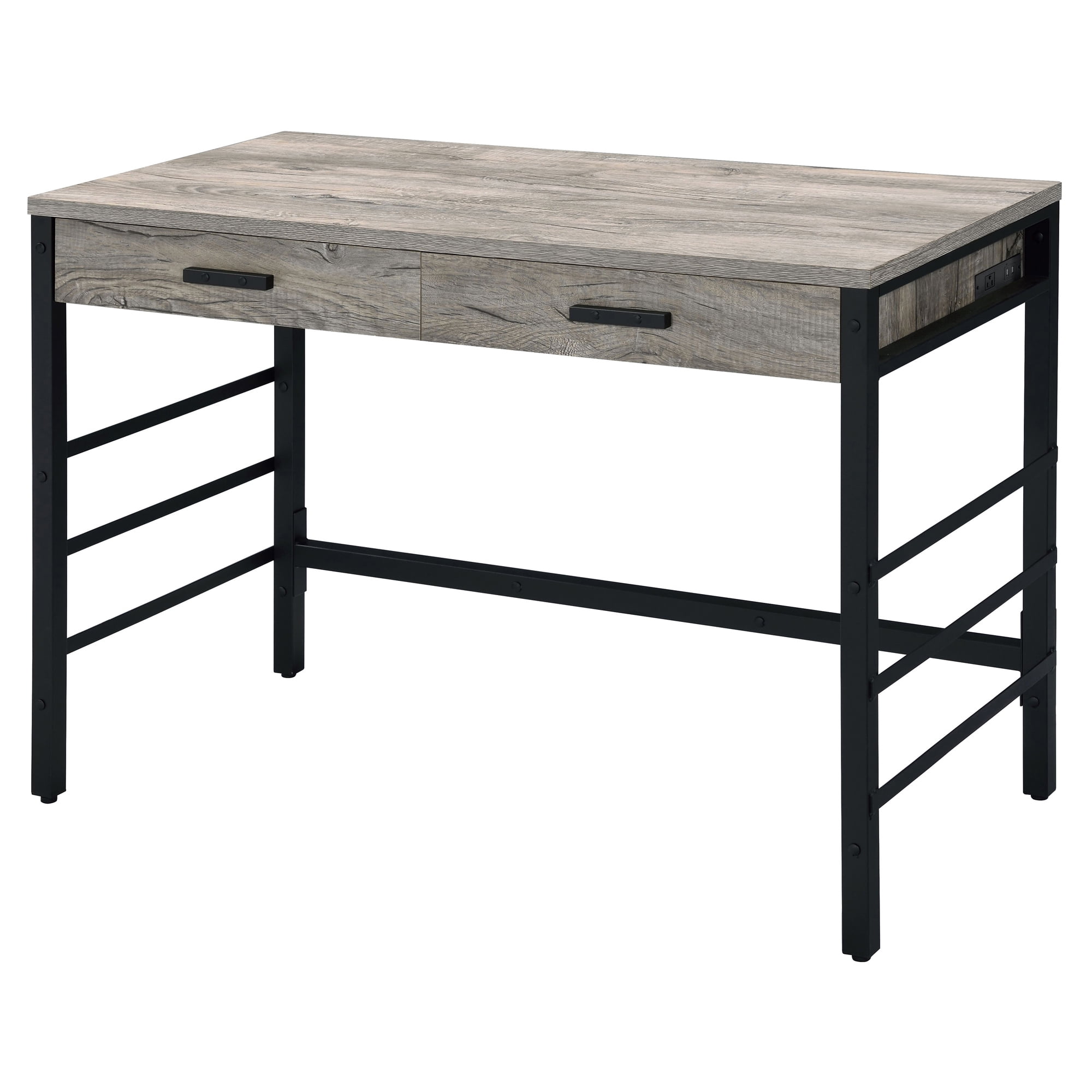 ACME Disho Writing Desk in Light Weathered Oak and Black