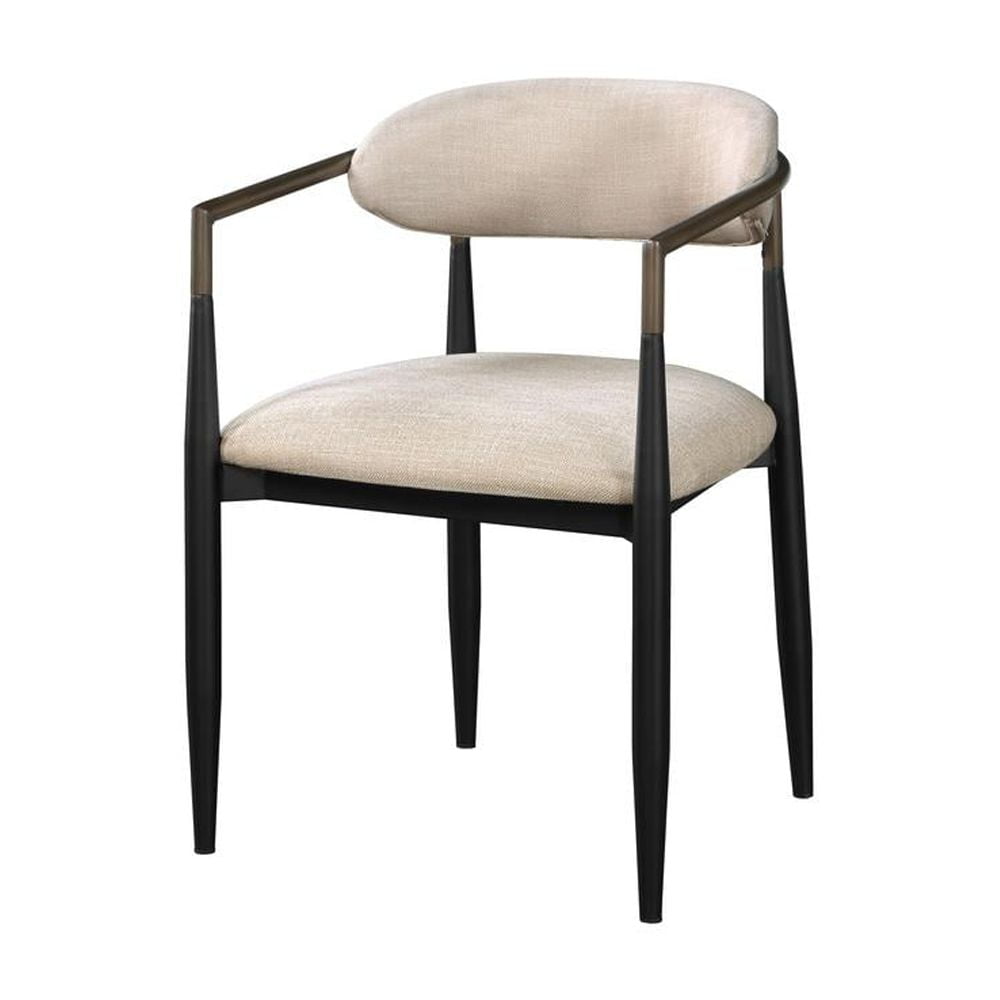Acme Furniture Jaramillo Wooden Side Chairs in Beige and Black (Set of 2)