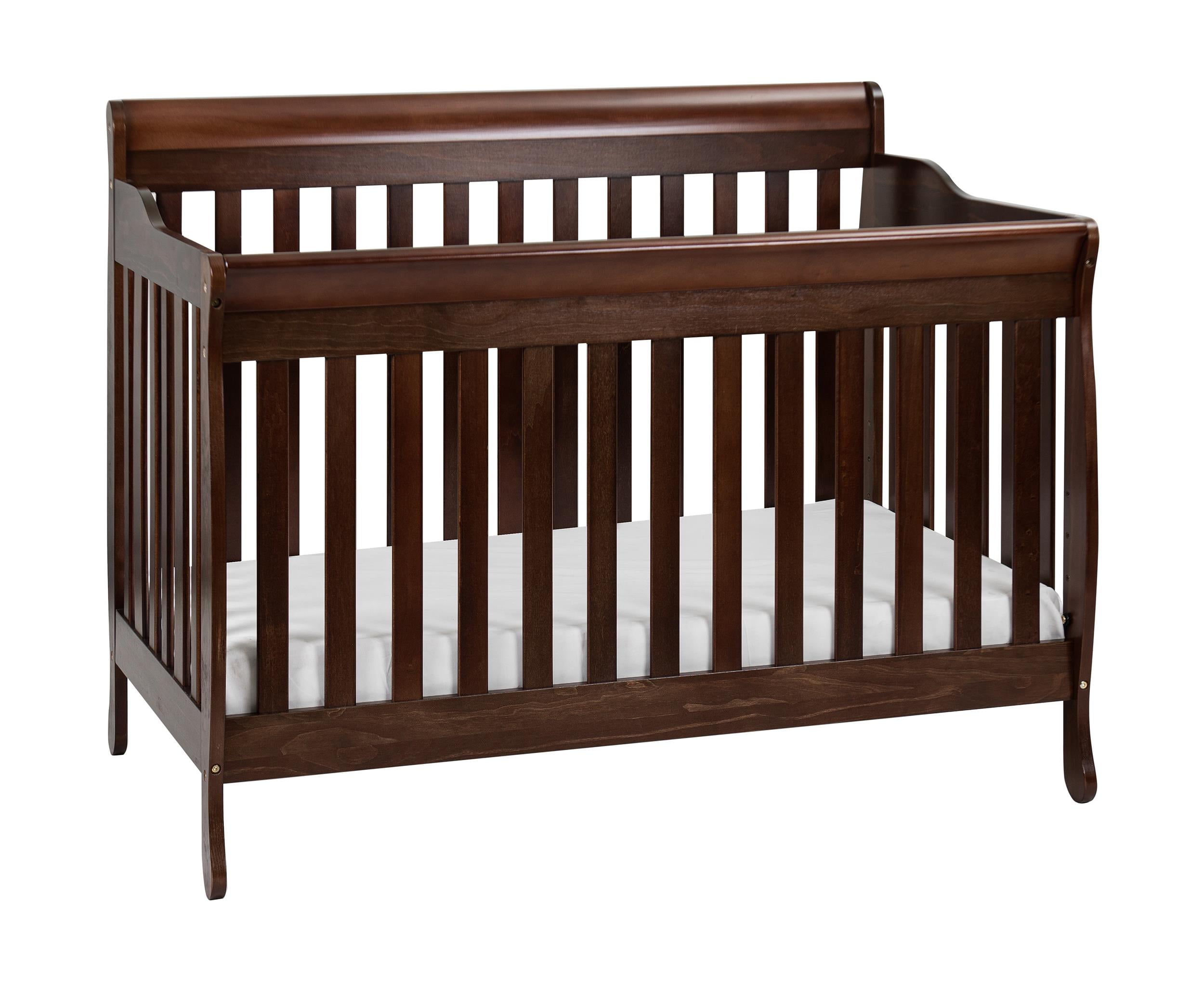AFG Baby Furniture Alice 4-in-1 Convertible Crib with Toddler Guardrail Espresso