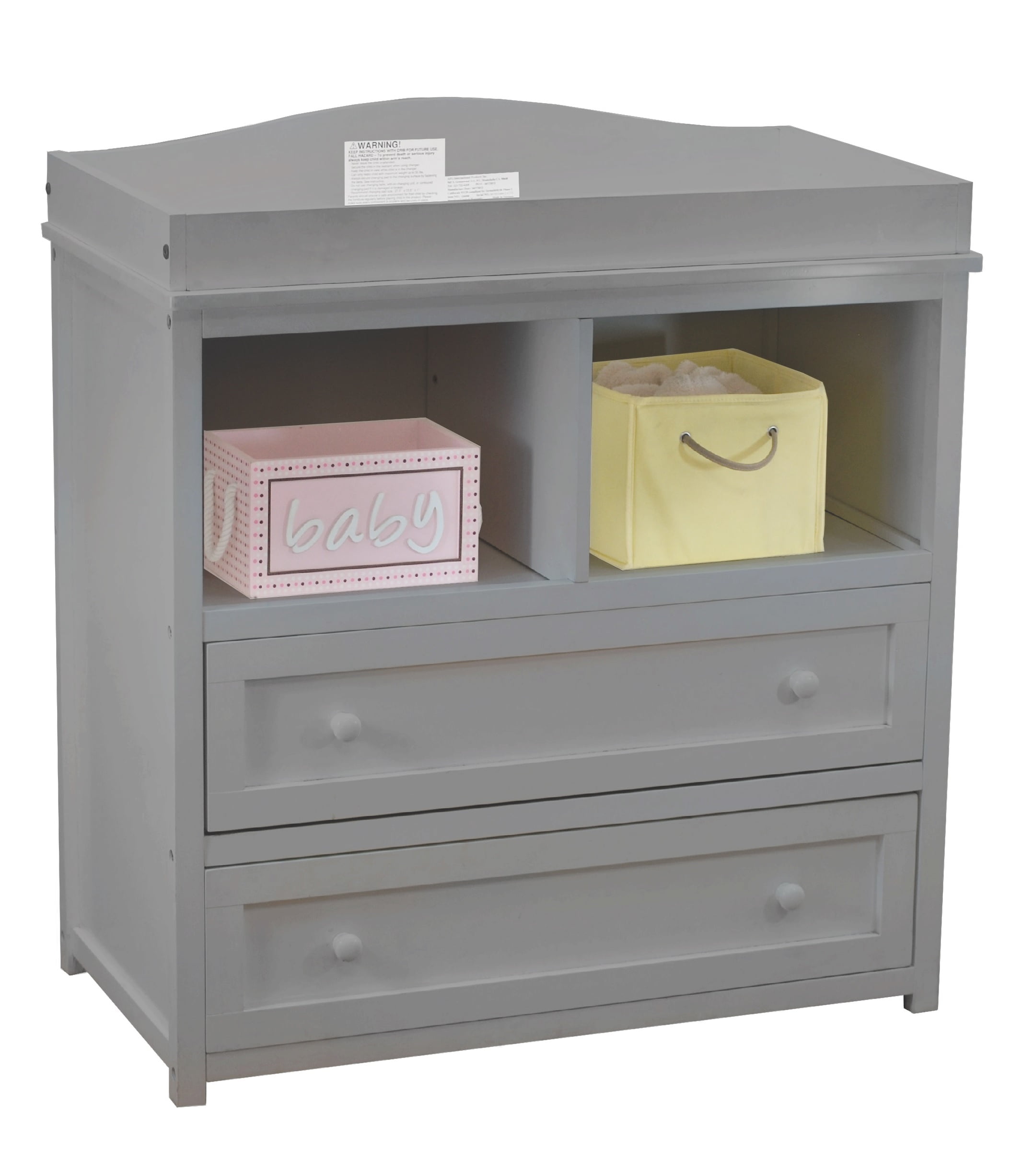 AFG Baby Furniture Leila 2-Drawer Changing Table, Gray