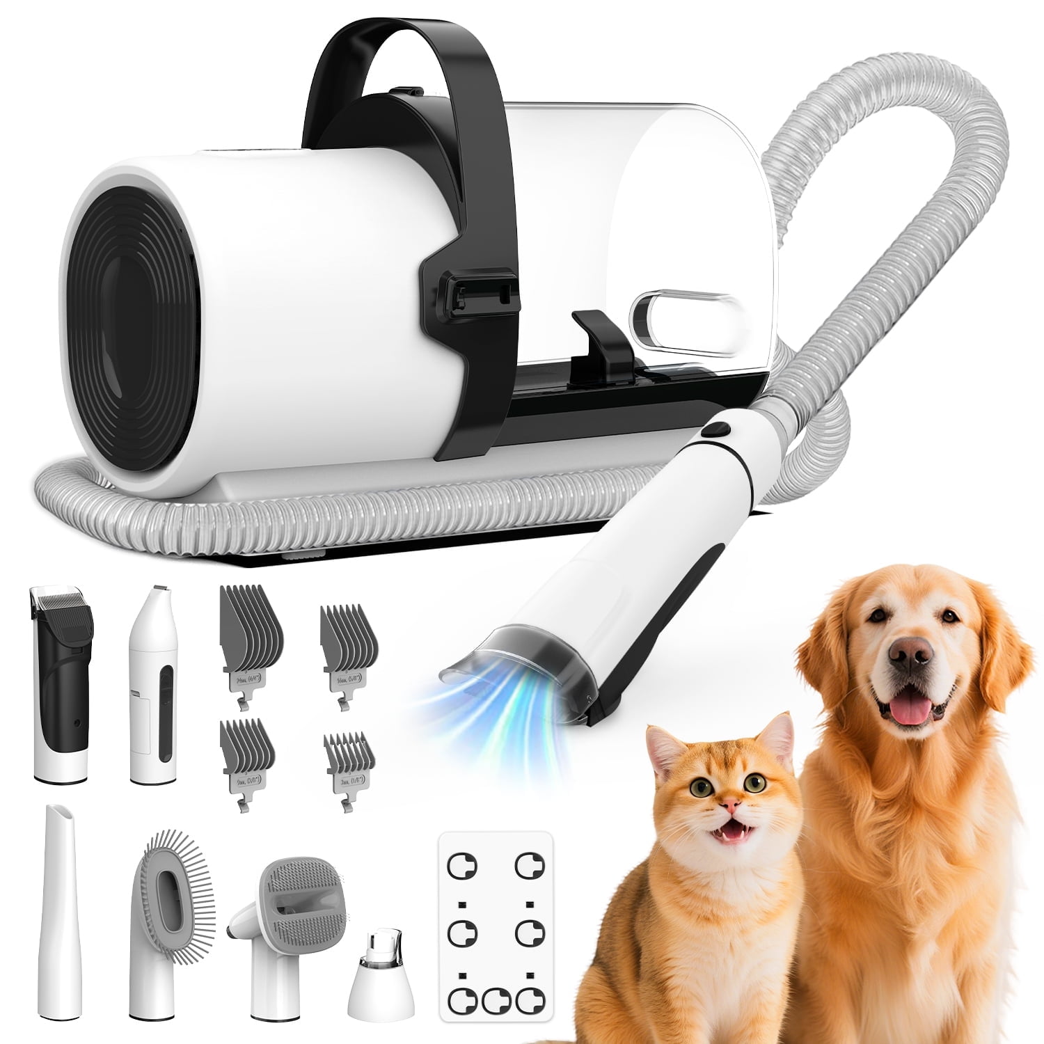 AIRROBO Dog Grooming Kit, 7in1 Dog Grooming Vacuum , 11000Pa Super Suction for Pet Hair,Grooming Vacuum for Shedding Grooming, Low noise,