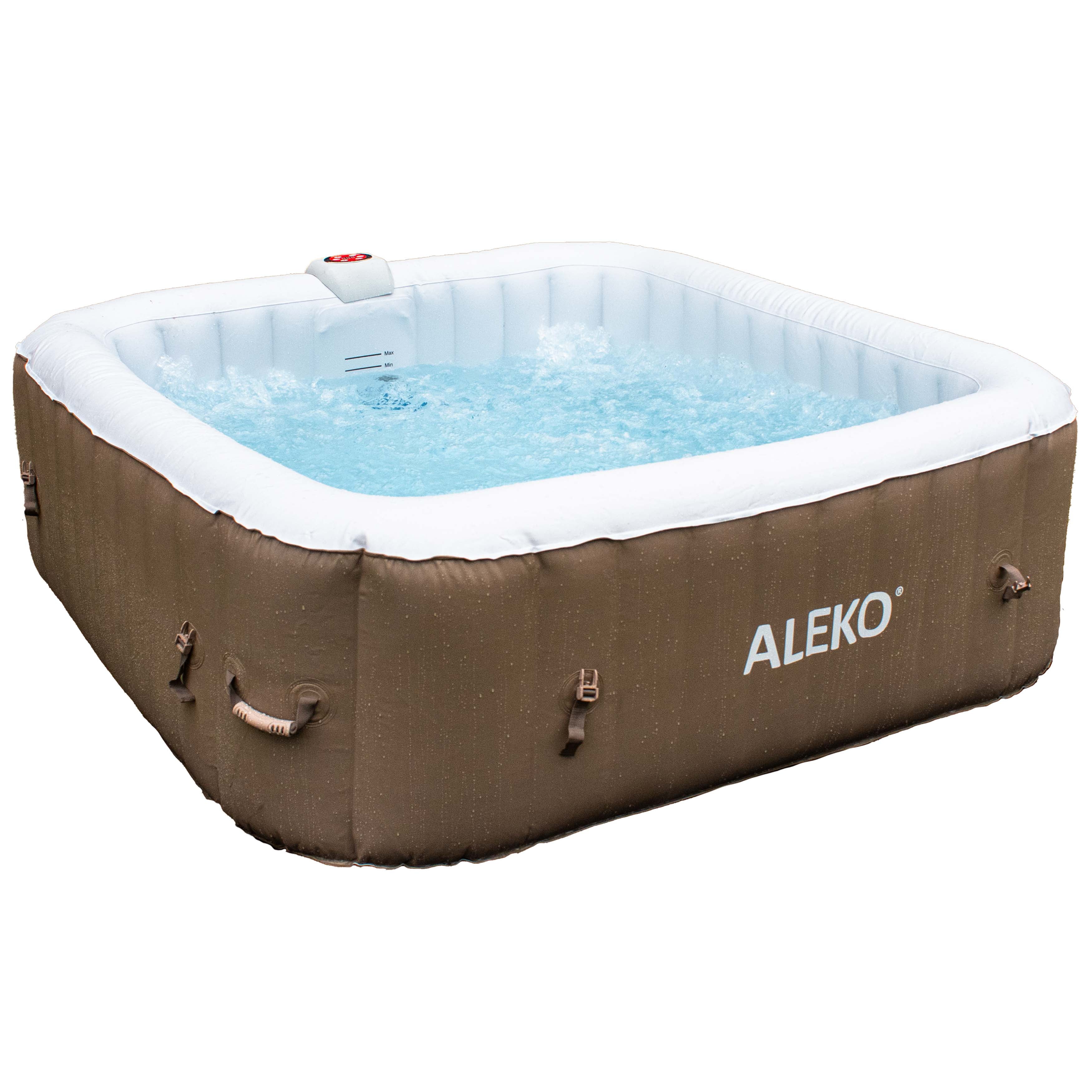 ALEKO 6 Person 130 Jet Outdoor Inflatable Hot Tub Spa with Cover