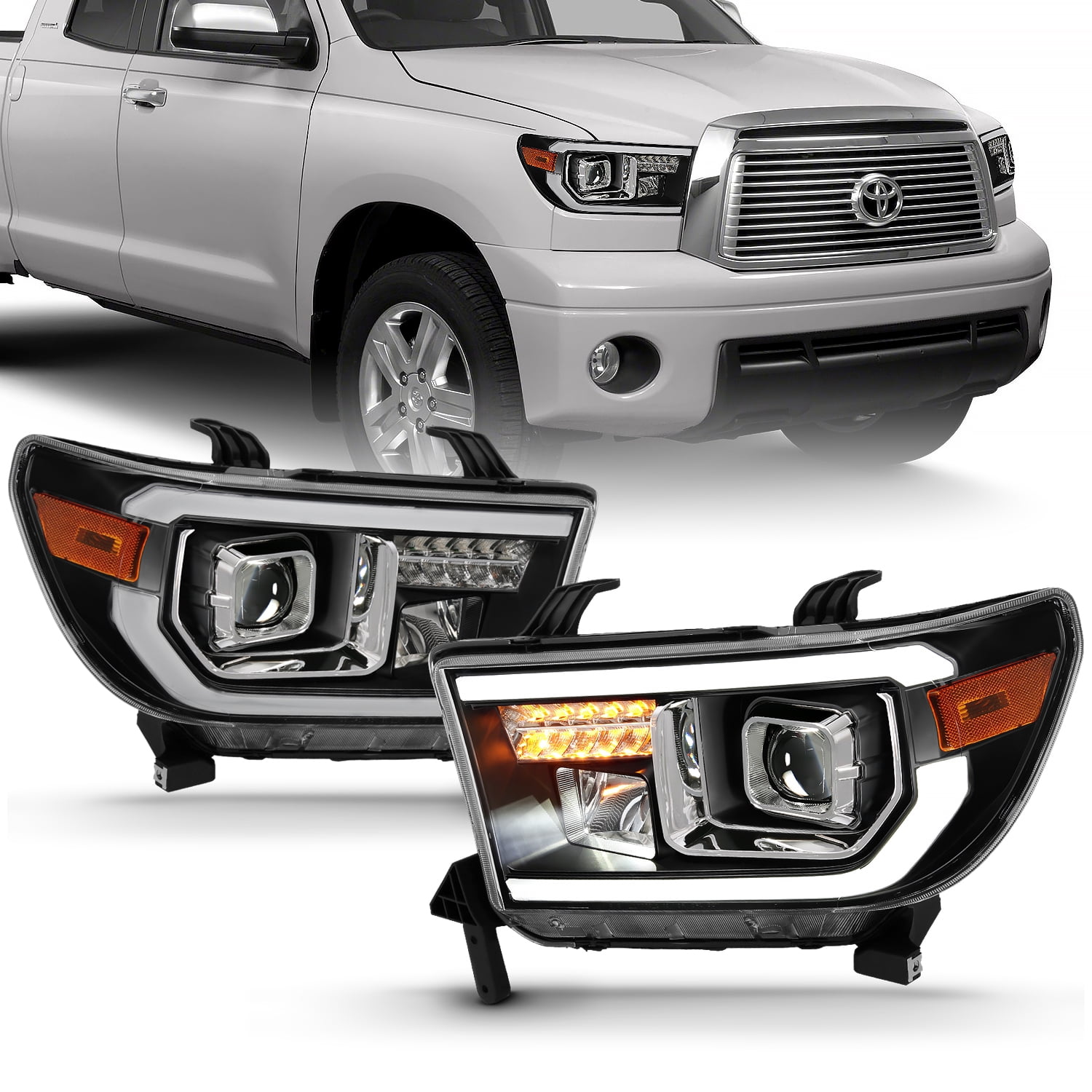 ANZO USA 111447 Projector Headlight Fits select: 2007-2014 TOYOTA TUNDRA, 2008-2017 TOYOTA SEQUOIA