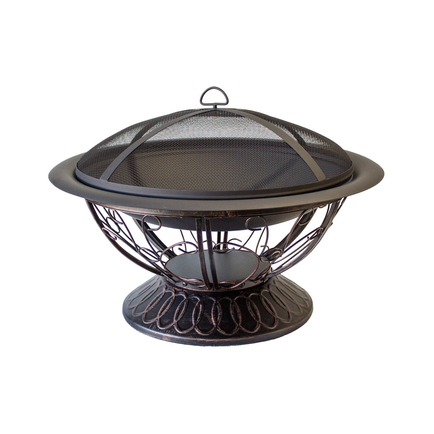 30" Wood Burning Firepit with Scroll Design