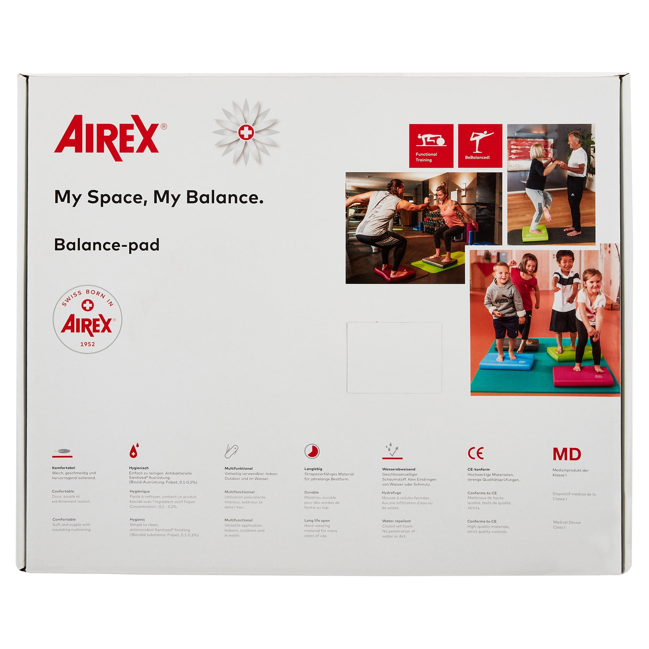 Airex Balance Pad - Exercise Foam Pad Physical Therapy, Workout, Plank, Yoga, Pilates, Stretching, Balancing Stability Mat, Kneeling Cushion, Mobility Strength Trainer for Knee, Ankle - Elite, Blue