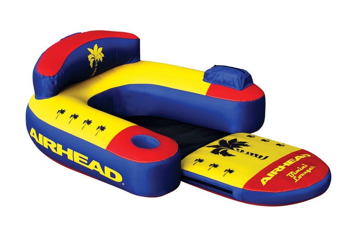 Airhead Bihimi Lounger 2 Chair Pool Float with Backrest & Cup Holders, Multi-color