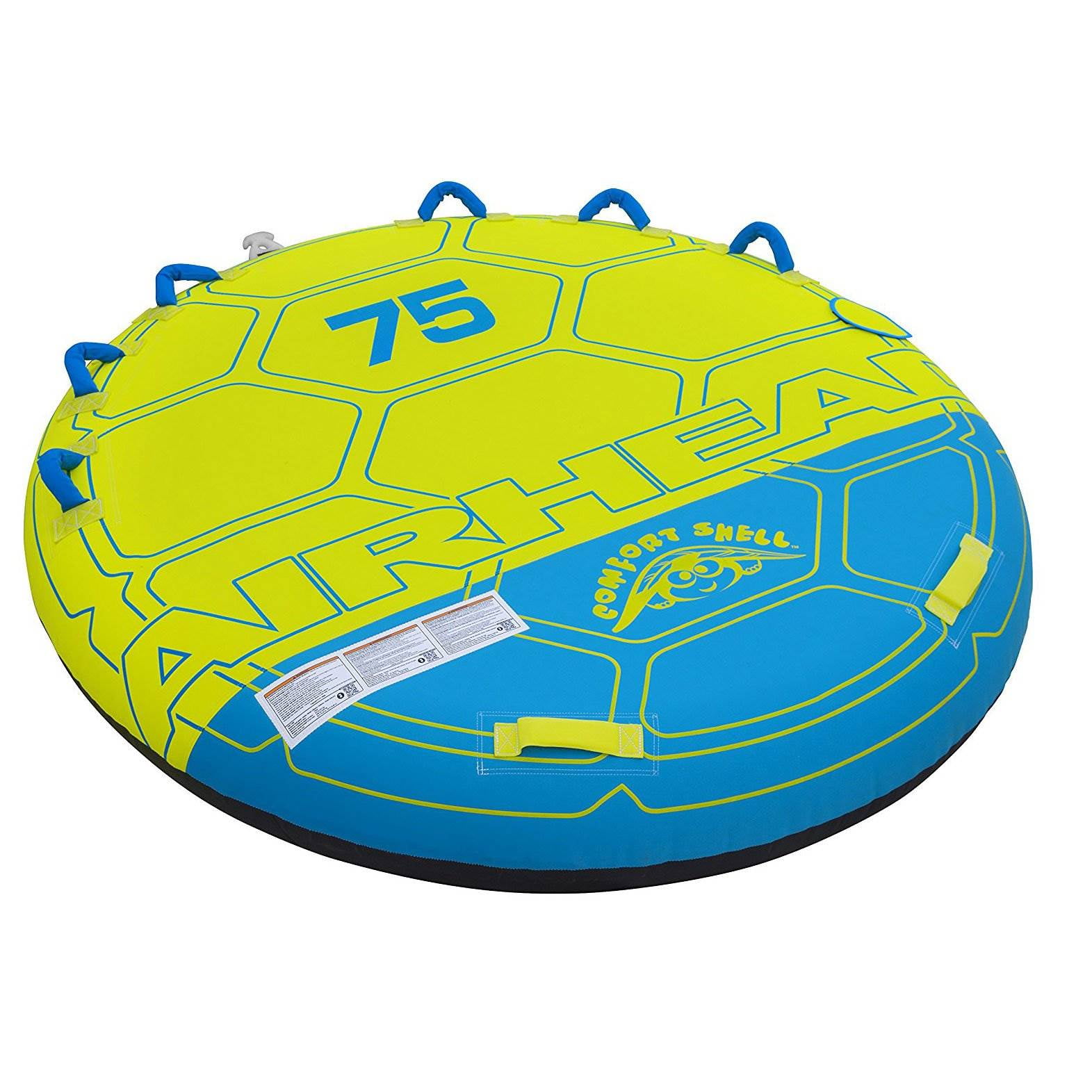 Airhead Comfort 75 Inch Deck Shell 3 Rider Inflatable Towable Boating Water Tube