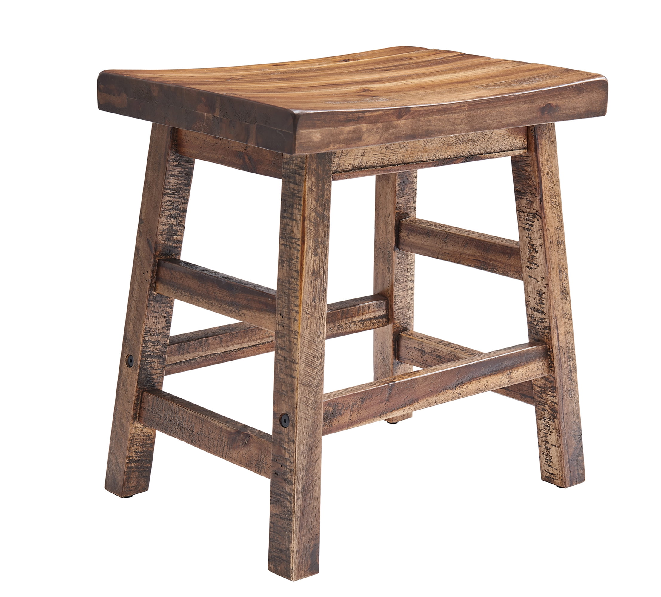 Alaterre Furniture Durango 20 in. Industrial Wood Dining Stool, Rustic to Farmhouse Style, Solid Acacia Wood