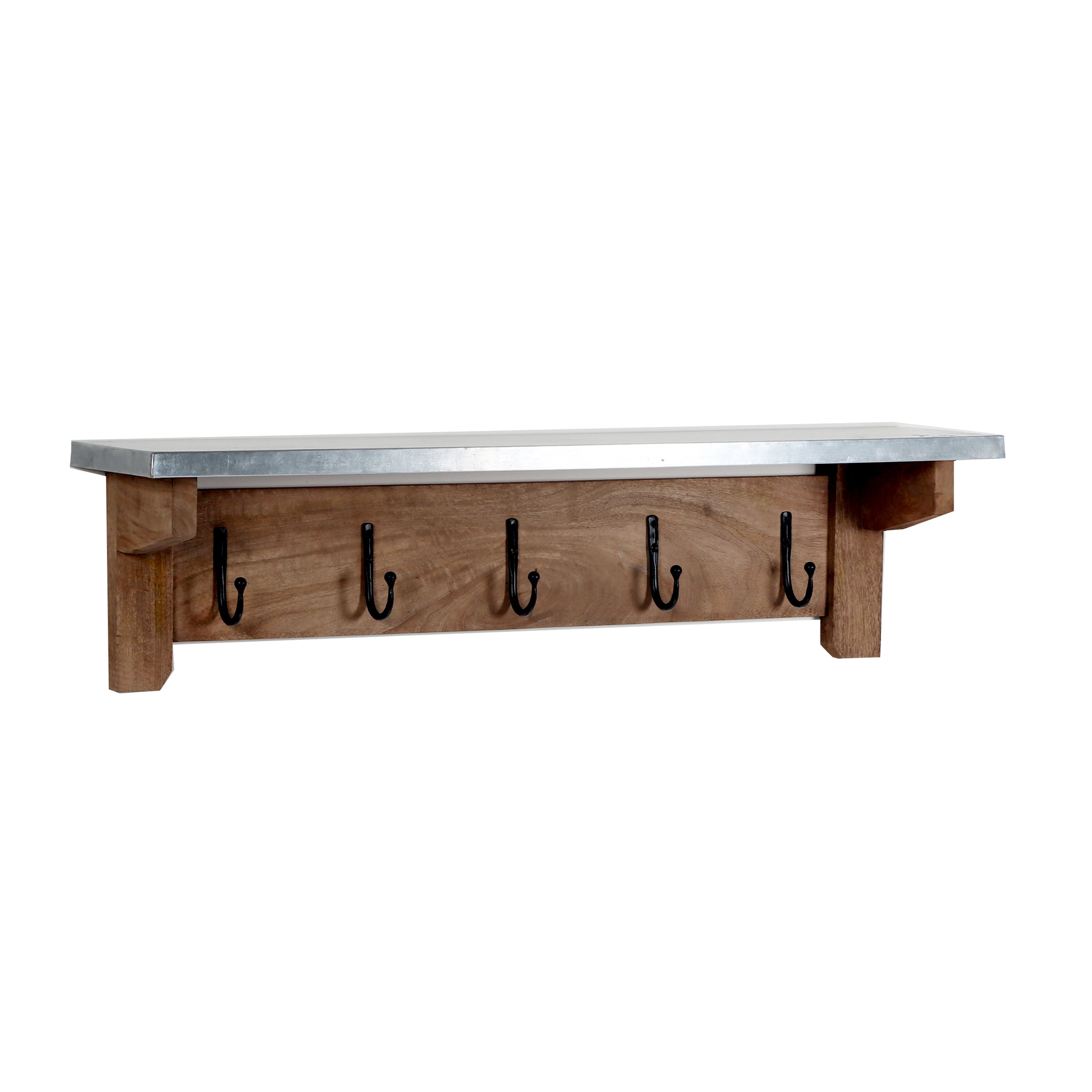 Alaterre Millwork 40" Hook Shelf - Wood/Zinc