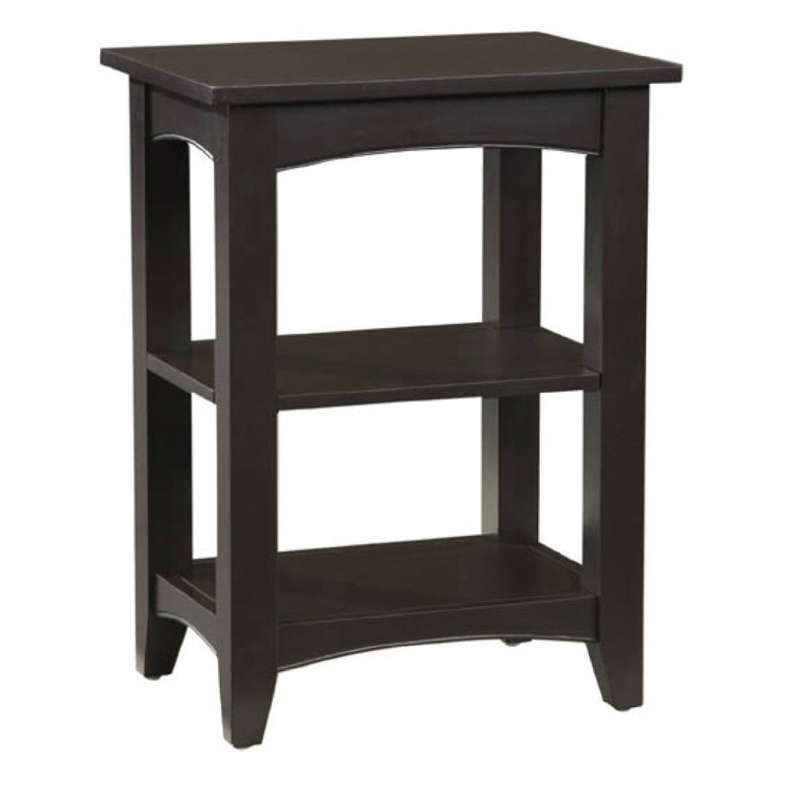 Alaterre Furniture Shaker Cottage 2-Shelf End Table, Transitional Design, Ideal for Living Room or Bedroom, Charcoal Gray