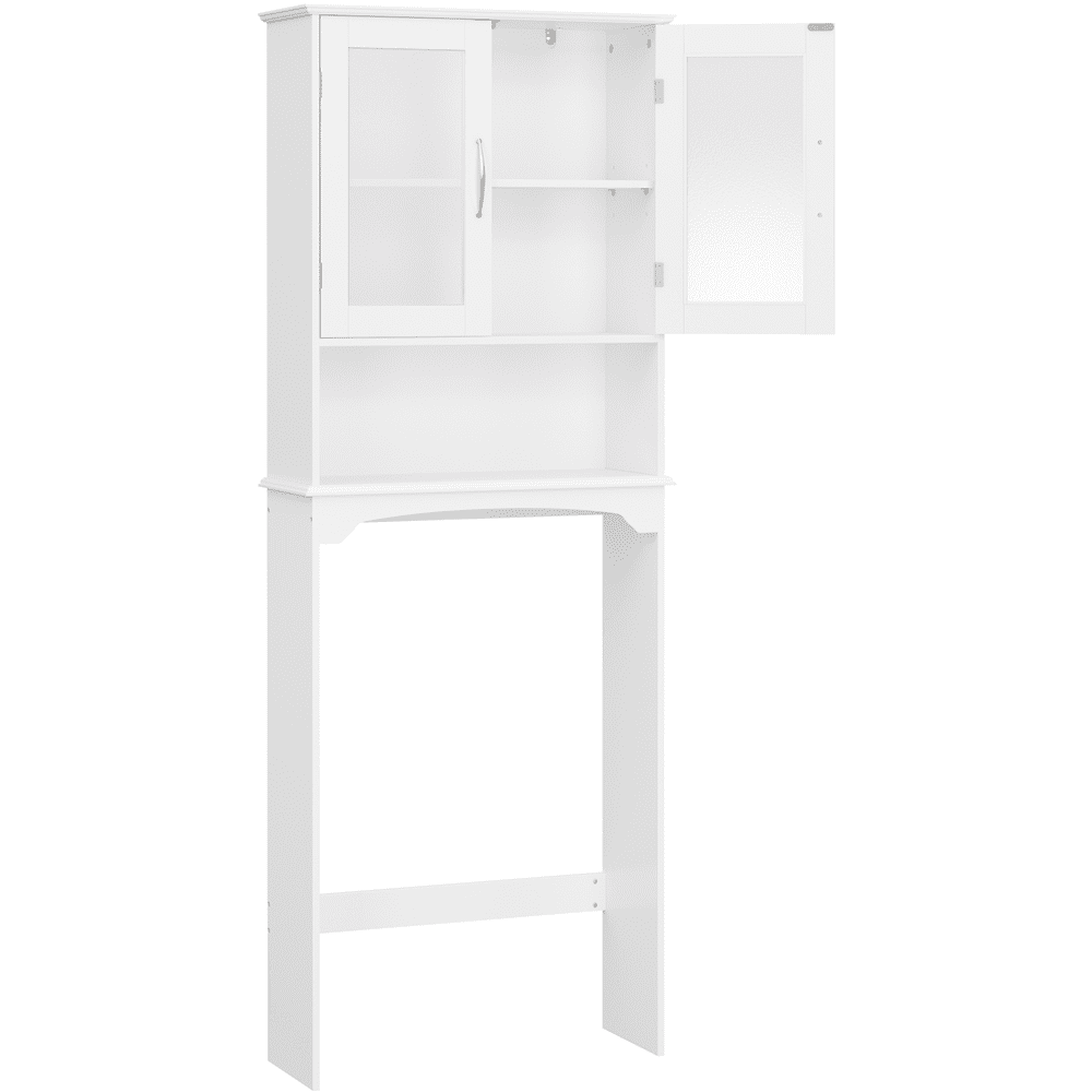 Alden Design Modern Free-Standing over-the-Toilet Storage Cabinet, White