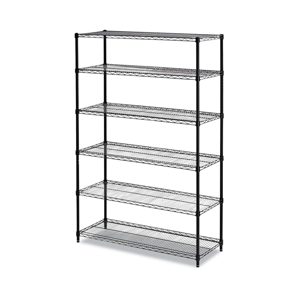 Alera Commercial Wire Shelving Six-Shelf 48w X 18d X 72h Black (ALESW664818BL)