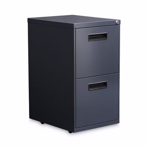 Alera ALEPAFFCH 14.96 in. x 19.29 in. x 27.75 in. 2 Legal/Letter-Size File Drawers Left or Right File Pedestal - Charcoal