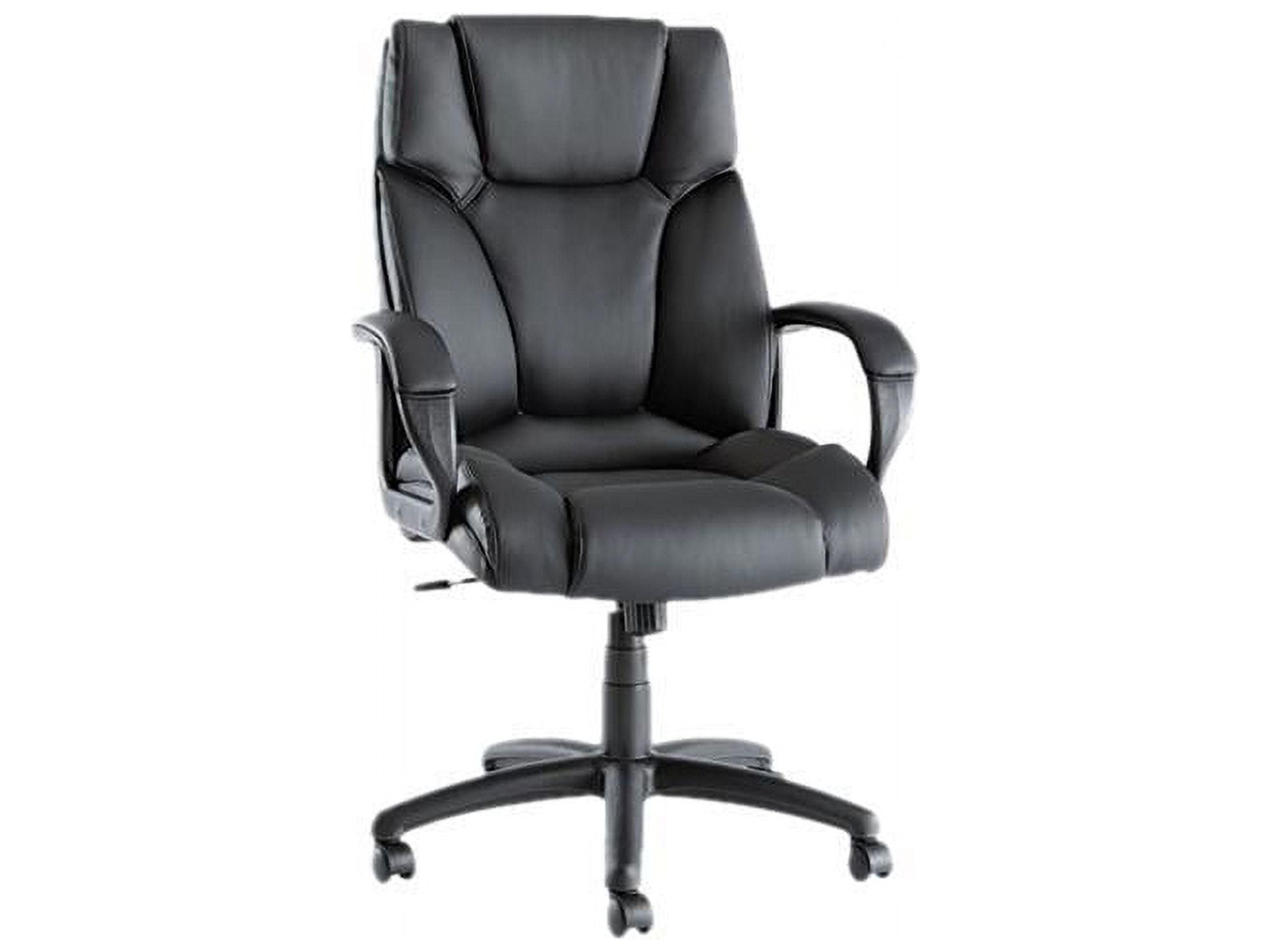 Alera Fraze Series Executive High-Back Swivel/Tilt Bonded Leather Chair, Supports 275 lb, 17.71" to 21.65" Seat Height, Black