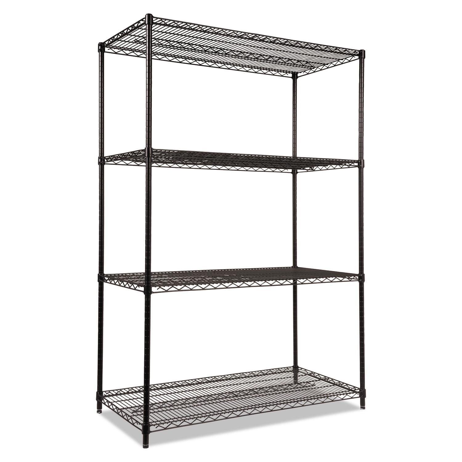 Alera Nsf Certified Industrial 4-Shelf Wire Shelving Kit, 48 x 24 x 72, Black