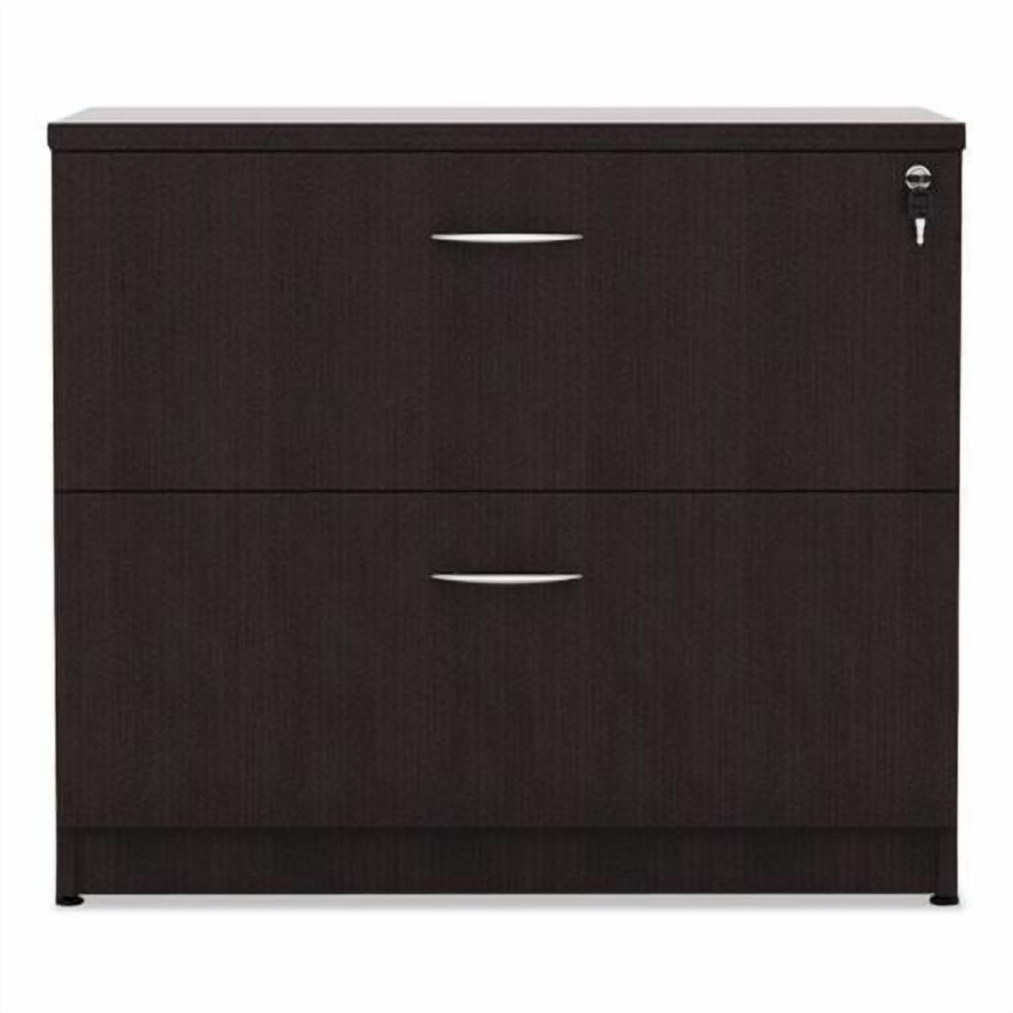 Alera 2 Drawers Lateral Lockable Filing Cabinet, Espresso
