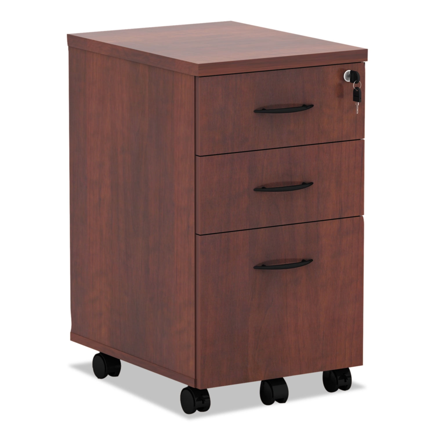 Alera 3 Drawers Vertical Lockable Filing Cabinet, Medium Cherry