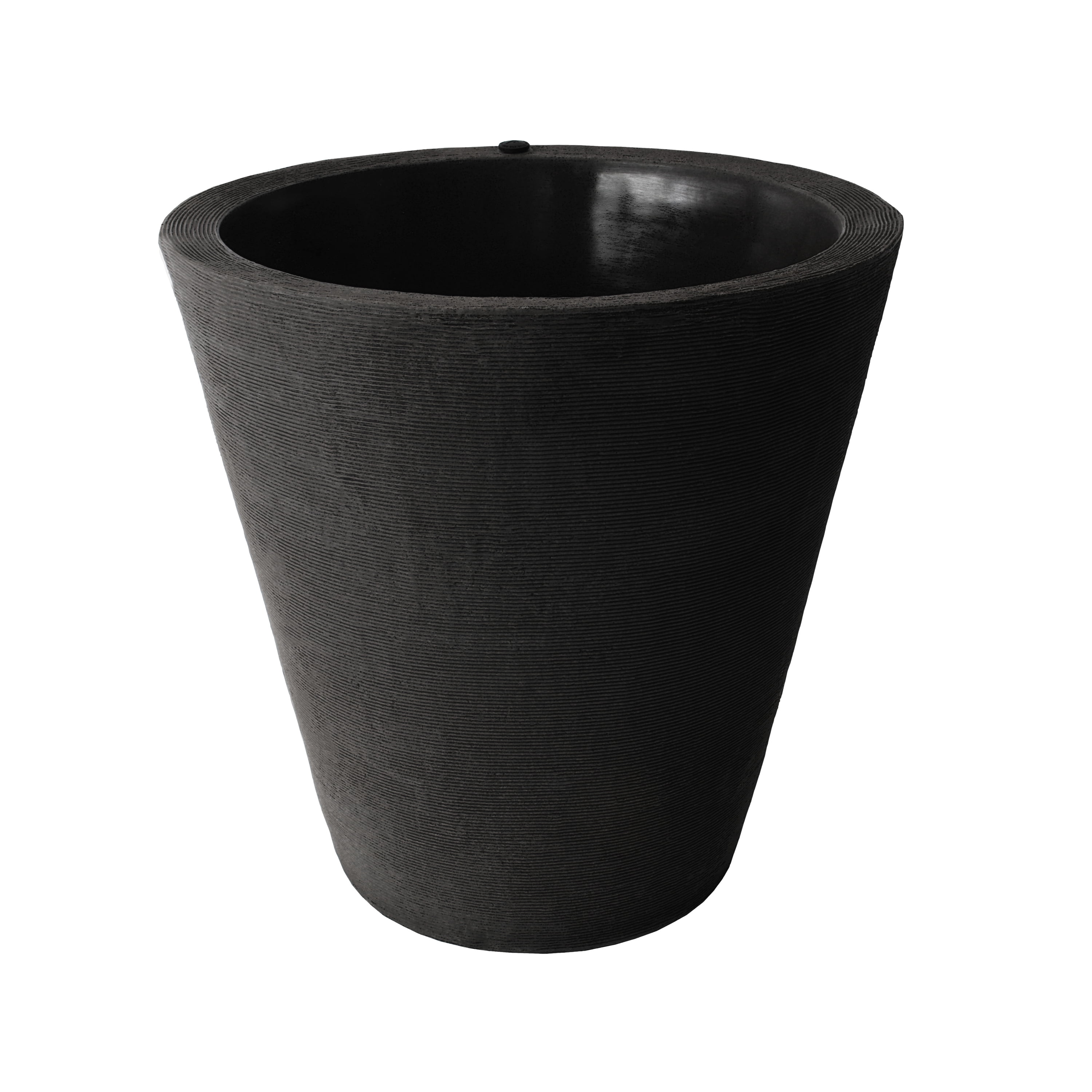 Algreen Olympus 20" Self-Watering Planter, 100% Recycled Black Resin