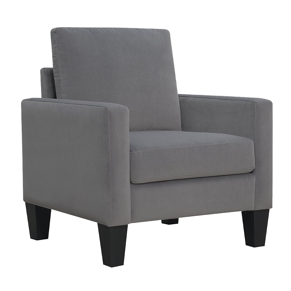 Ally Polyester Mid-Century Arm Chair, Gray