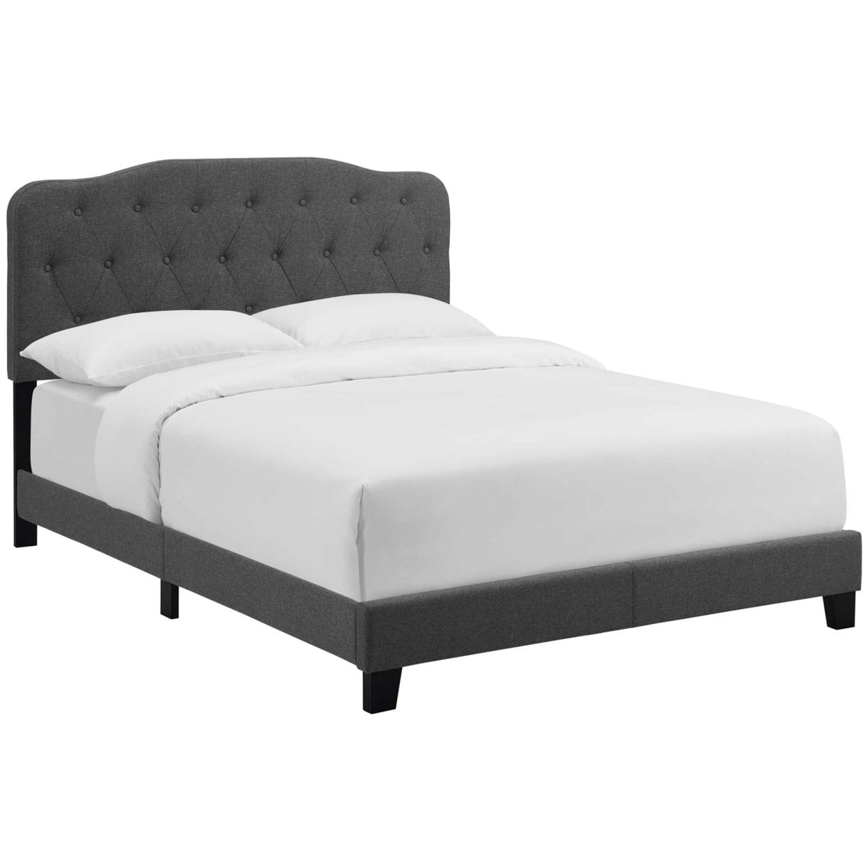 Amelia Full Upholstered Fabric Bed Gray