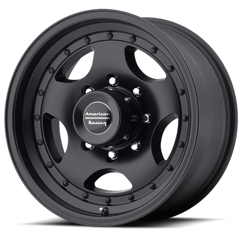 American Racing AR23, 16x8 with 8 on 170 Bolt Pattern - Satin Black with Clear Coat - AR236870B Wheel Rim