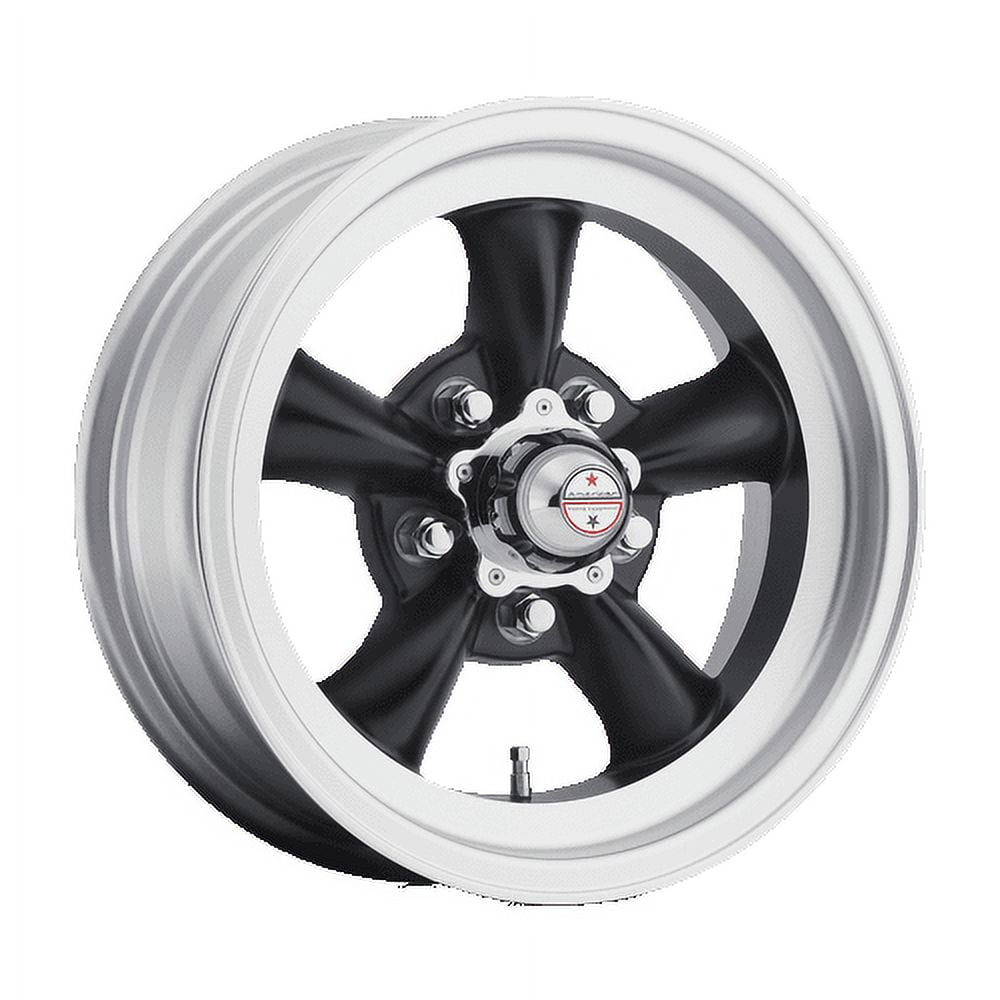 American Racing Vintage Aluminum Rim VN105 TORQ THRUST D 15X7in Satin Black Machined Lip Finish, VN1055773B