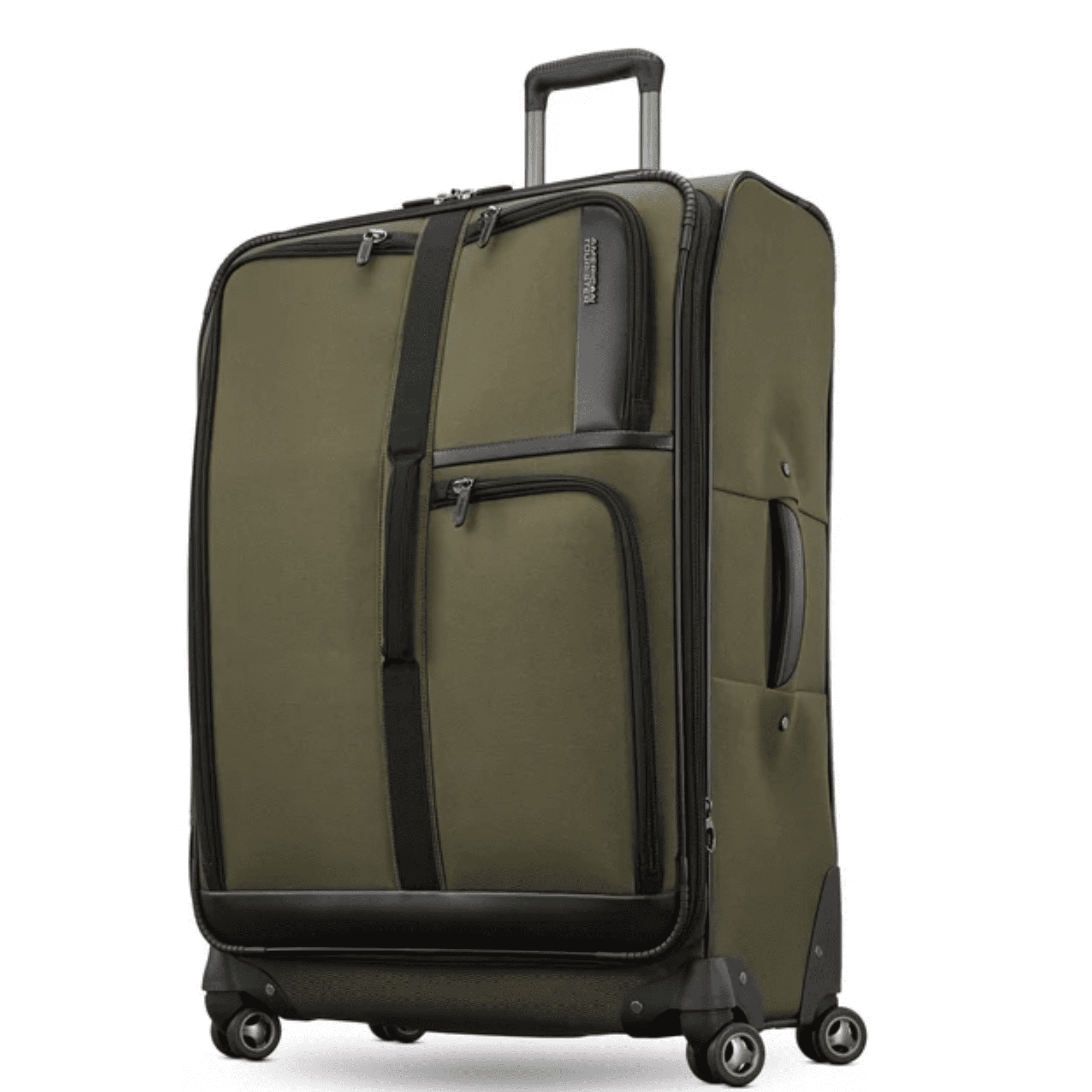 American Tourister Cargo Max 29" Softside Large Checked Spinner Luggage with Divider Pockets, Olive