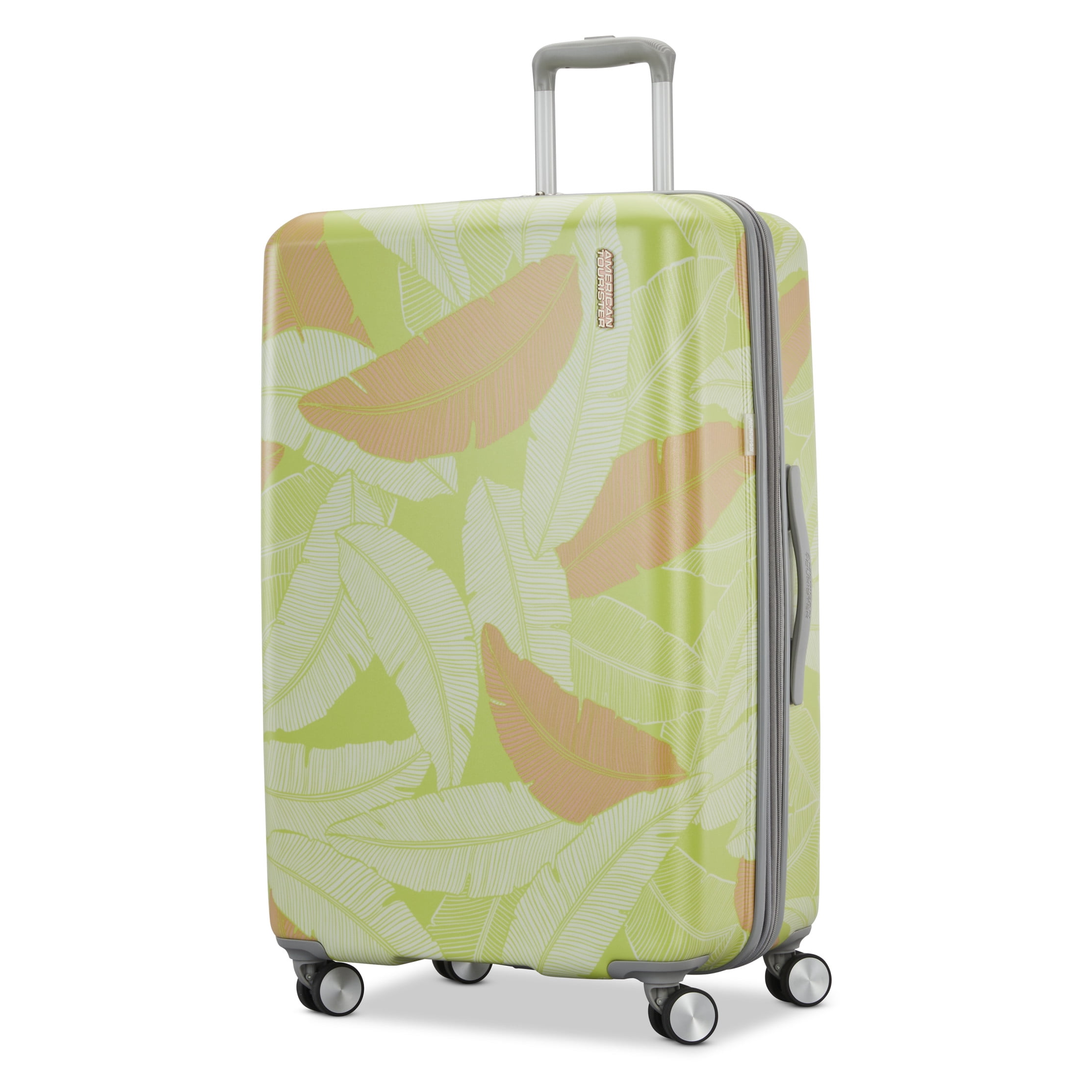 American Tourister Moonlight II 28-inch Checked Luggage with Spinner Wheels - Palm Print