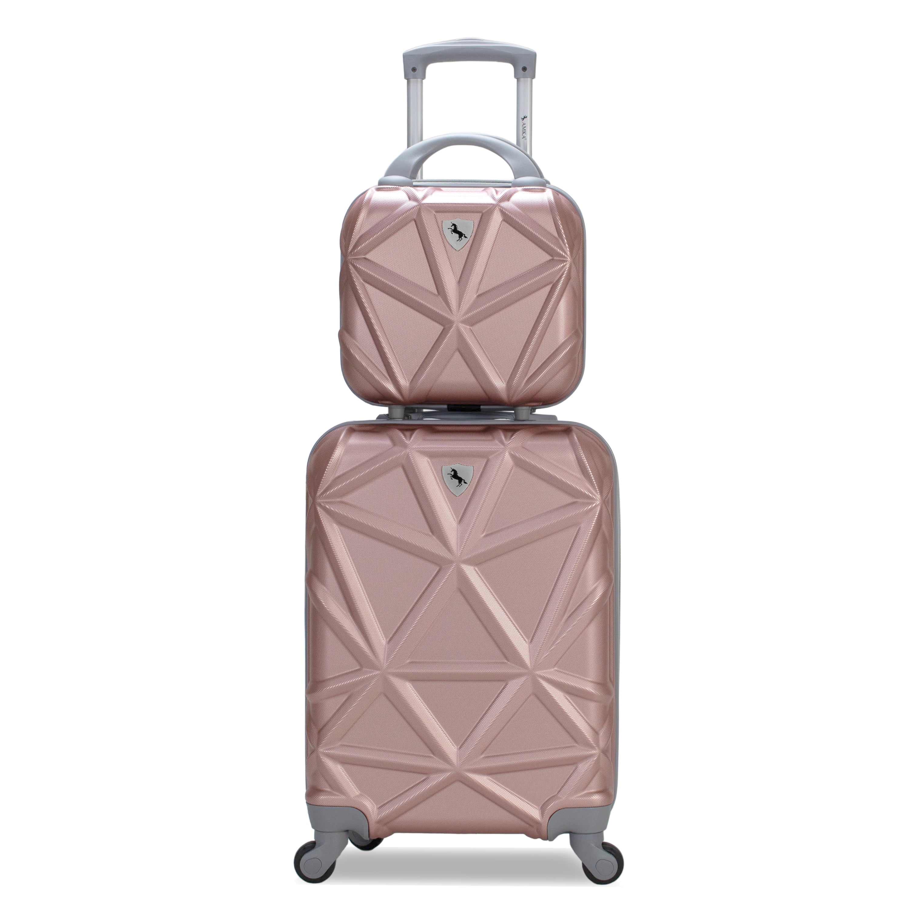 Amka 20” Women's 2-Piece Hardside Luggage Set, Rose Gold