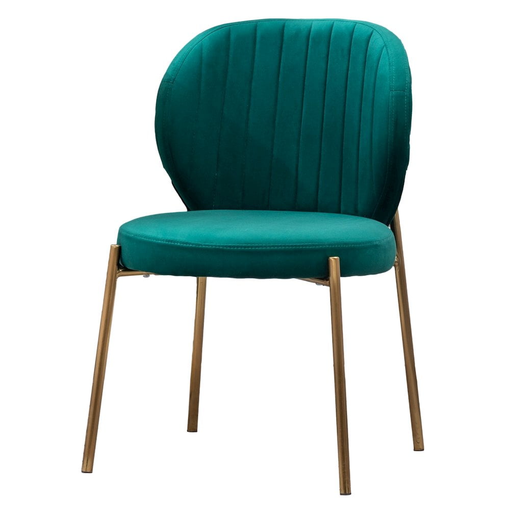 Amoa Contemporary Velvet Upholstery Dining Chair in Green